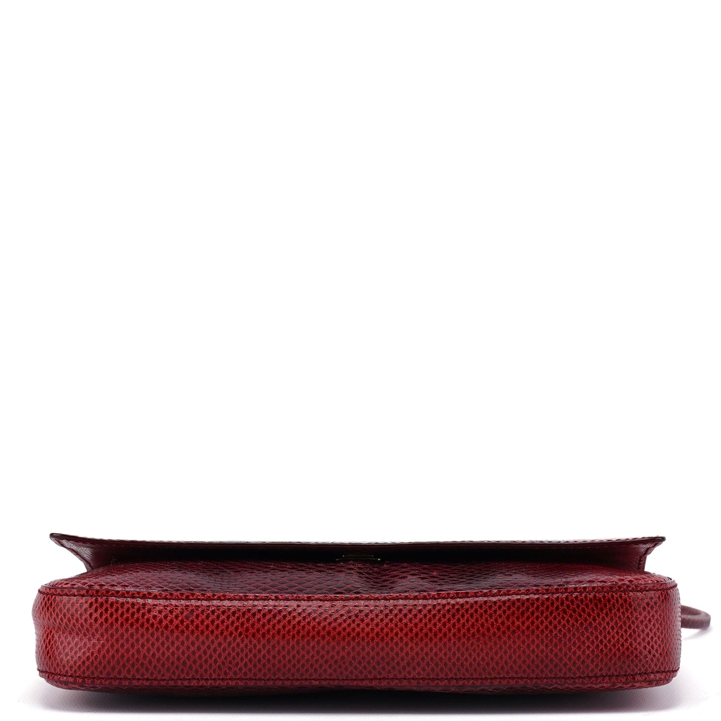 001 4227 Red Lizard Embossed Leather Shoulder Bag
