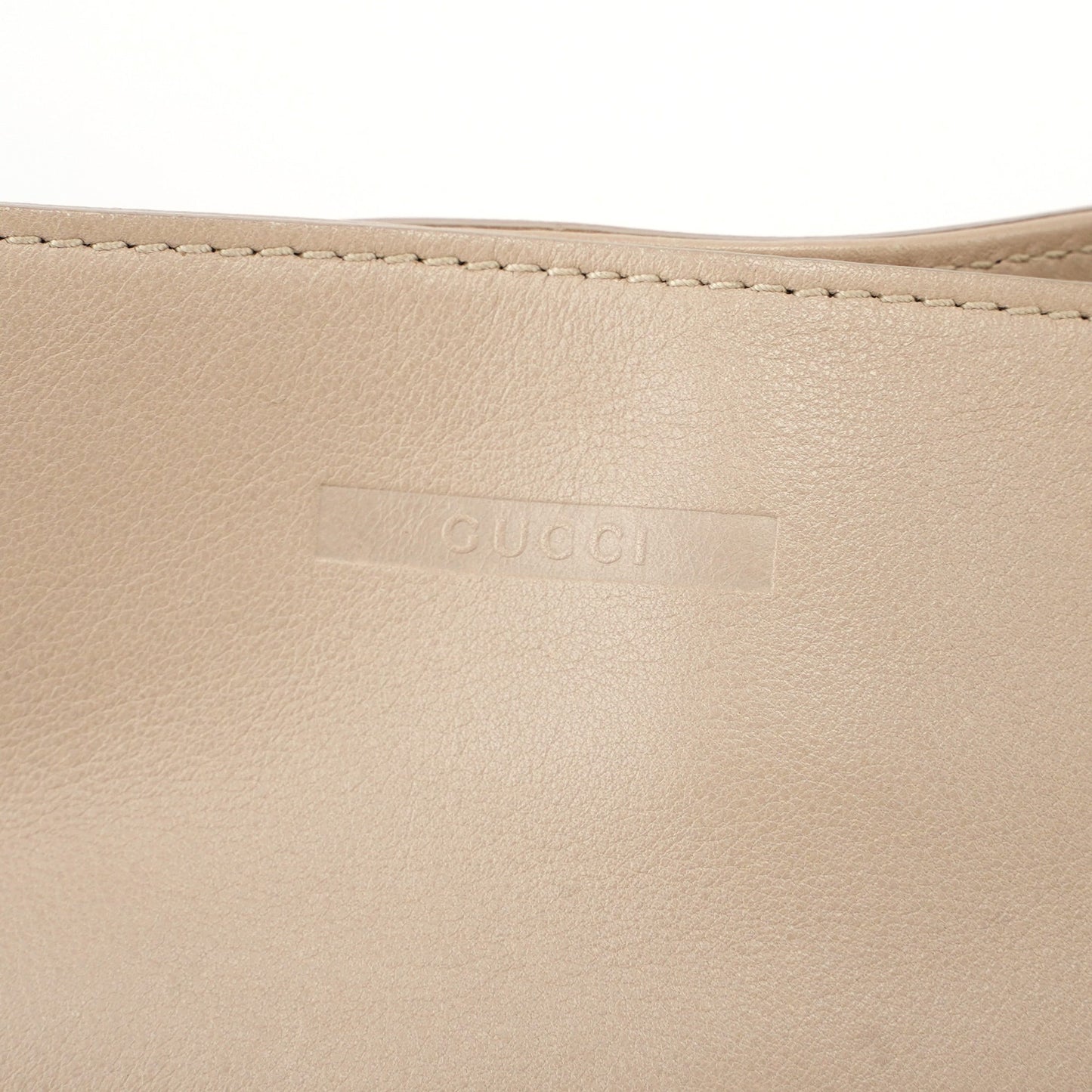 001 4243 Beige Calfskin Shoulder Bag