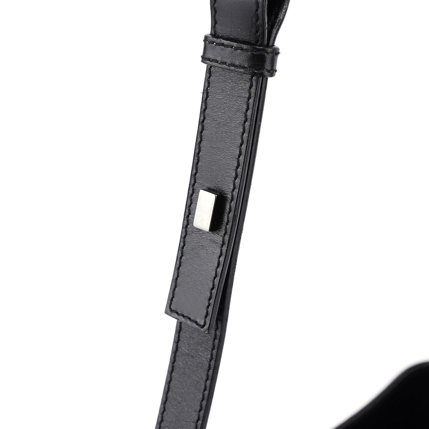 001 4286 Black Calfskin Bucket Shoulder Bag