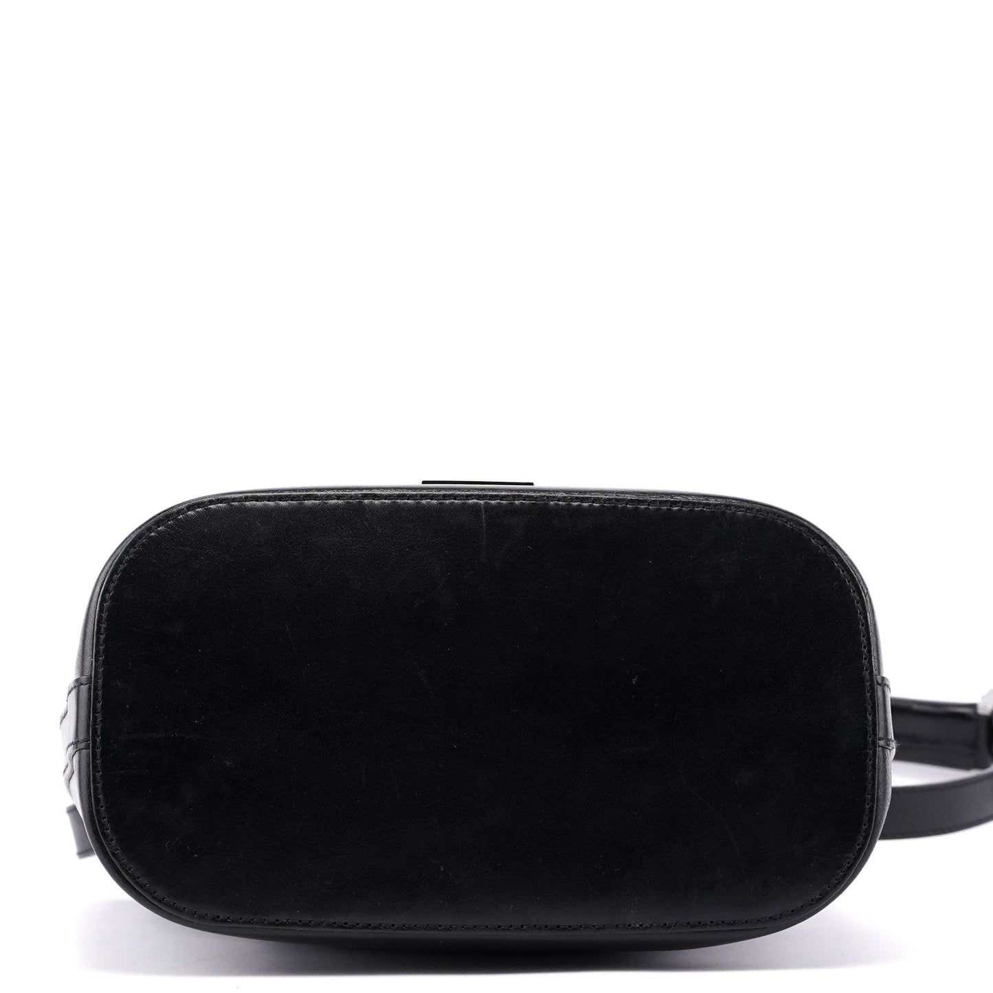 001 4286 Black Calfskin Bucket Shoulder Bag