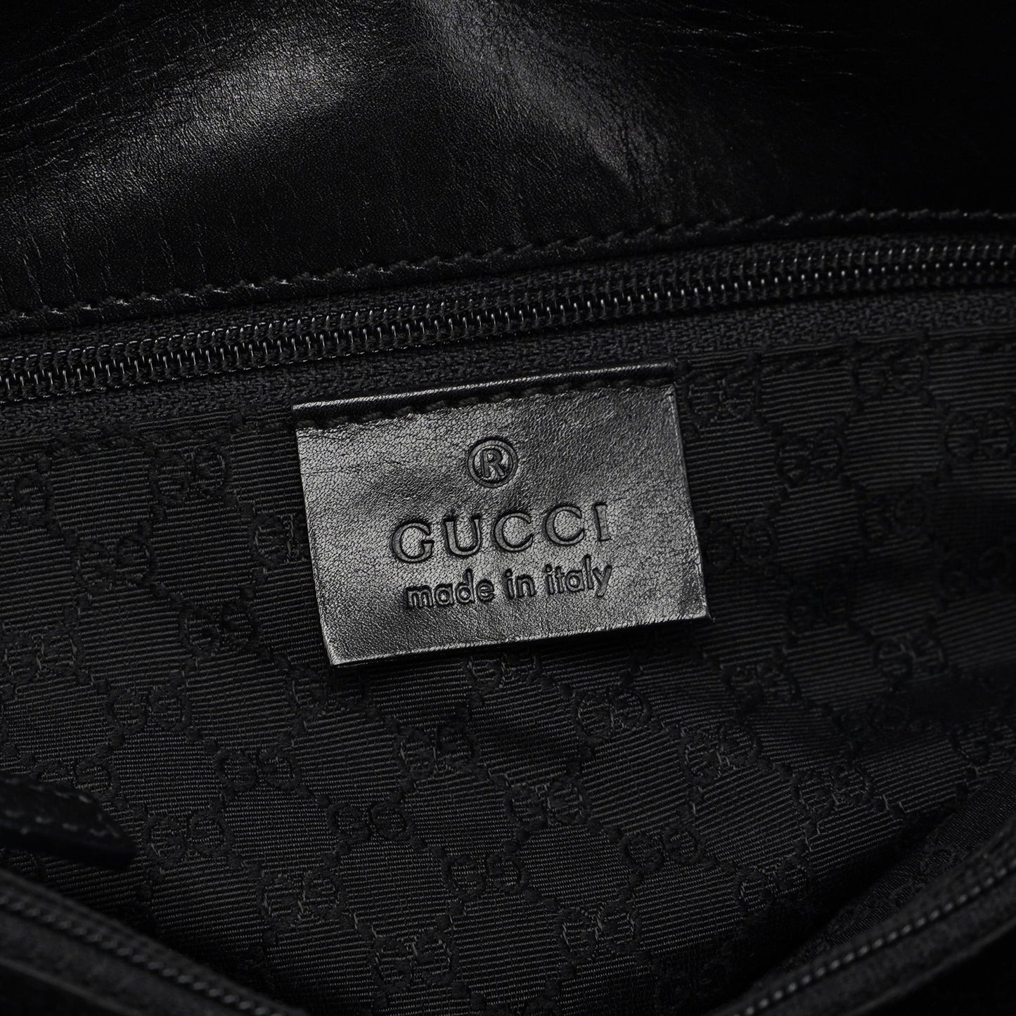 001 4286 Black Calfskin Bucket Shoulder Bag