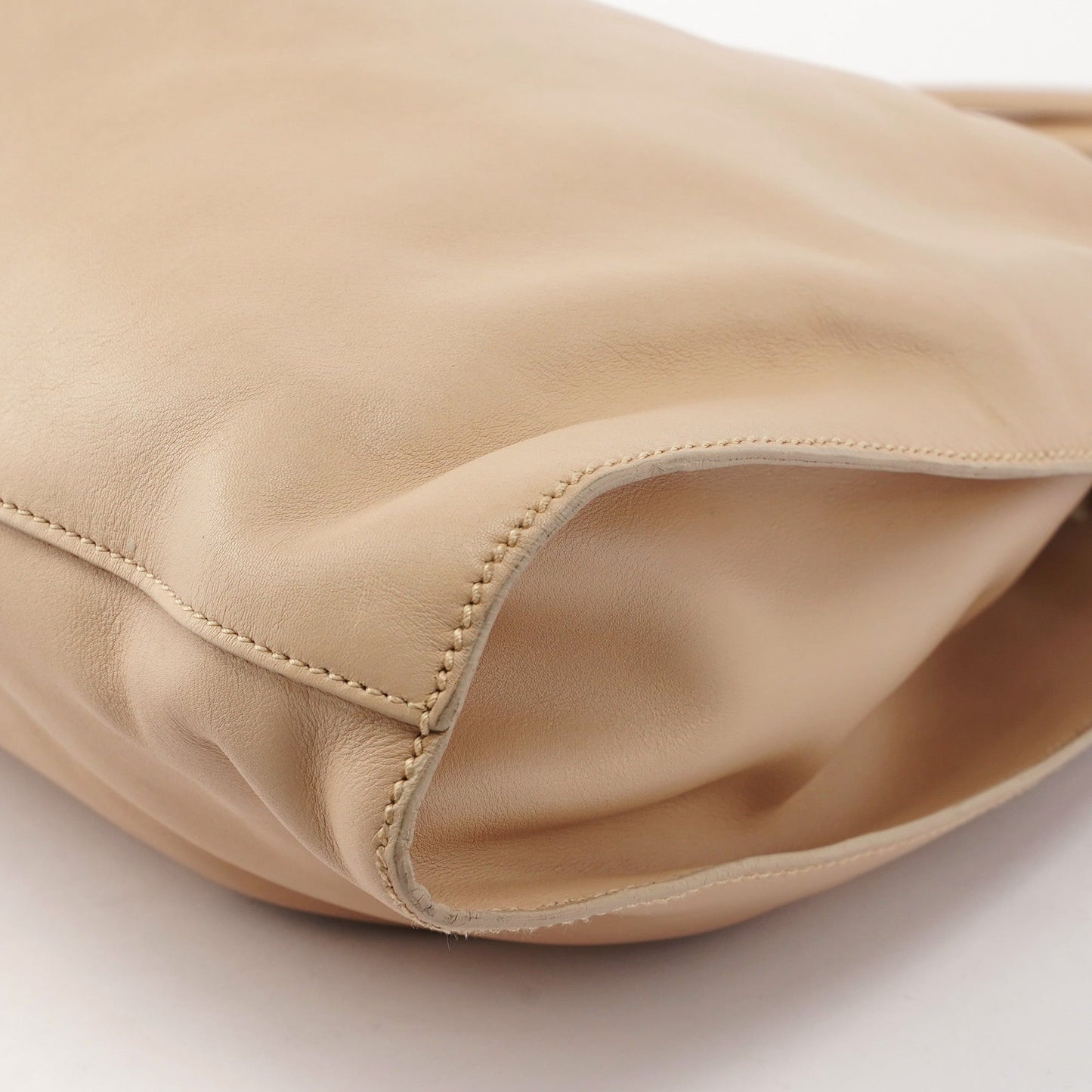 001 4332 Beige Calfskin Dual Handle Bag