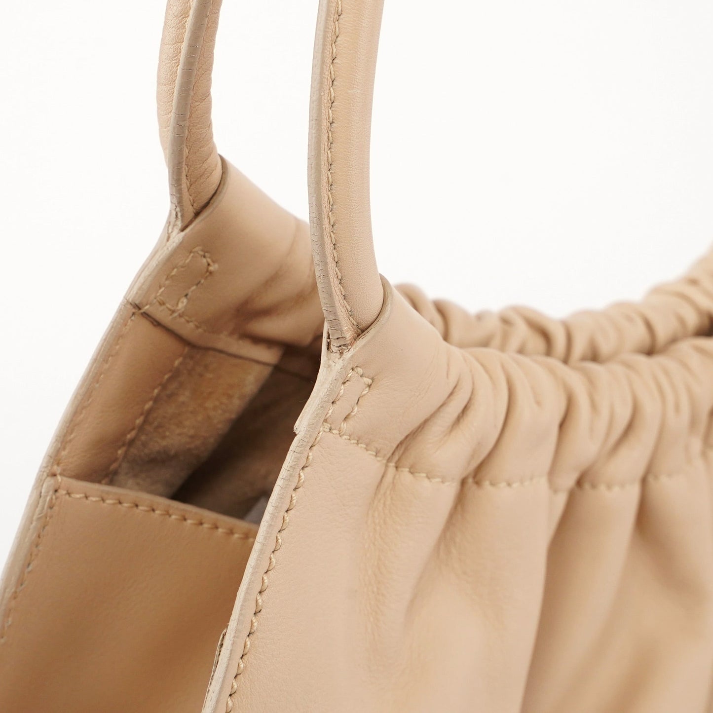 001 4332 Beige Calfskin Dual Handle Bag