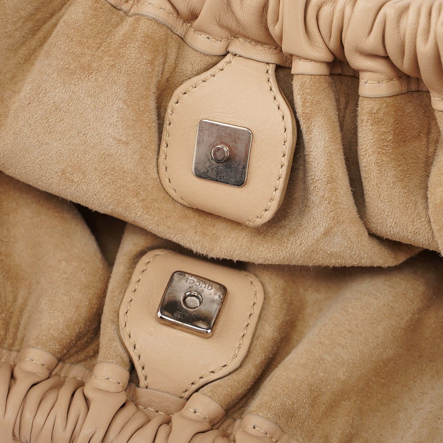 001 4332 Beige Calfskin Dual Handle Bag