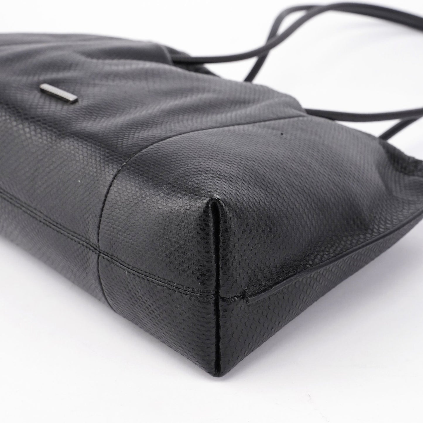 001 4403 Black Lizard Embossed Tote Bag