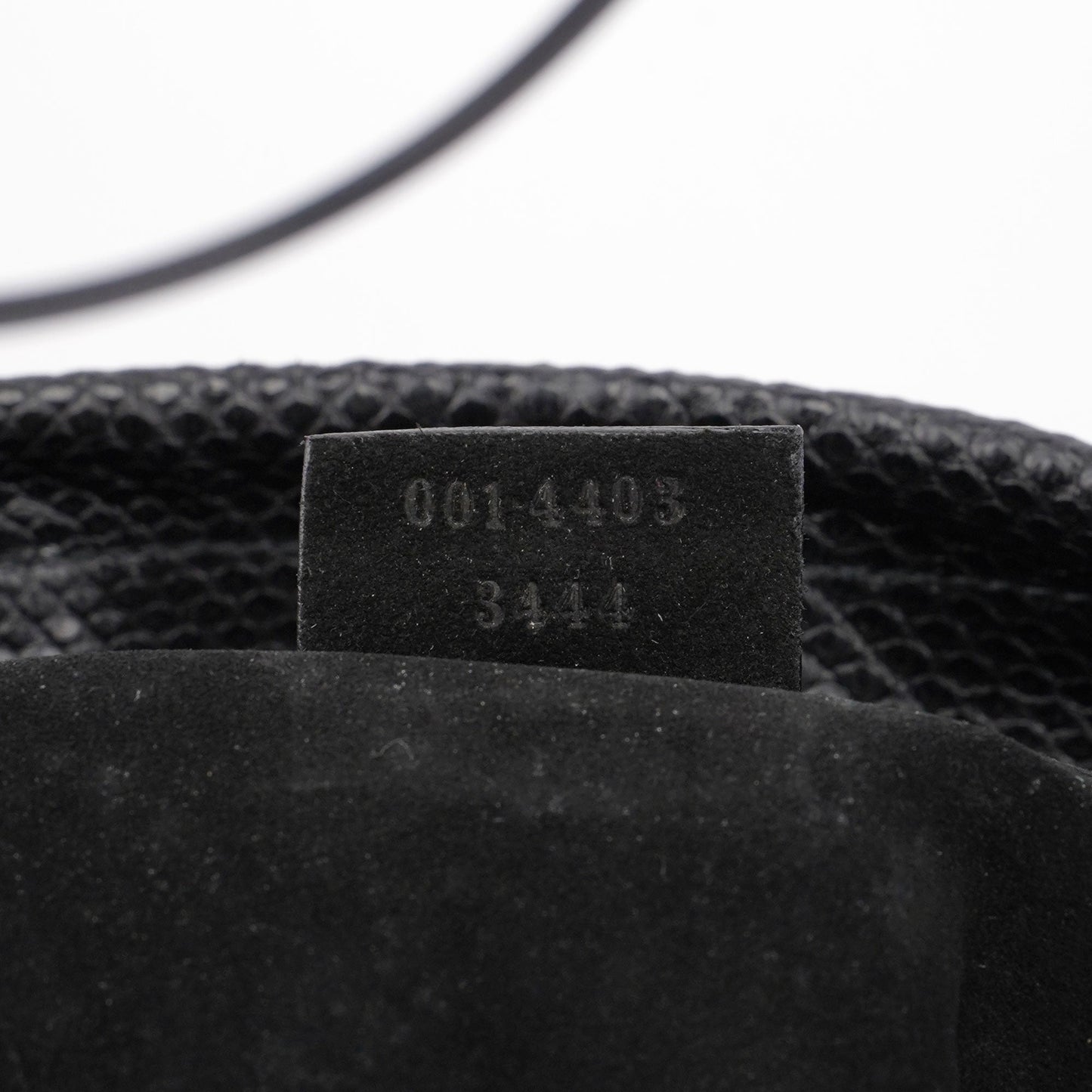 001 4403 Black Lizard Embossed Tote Bag