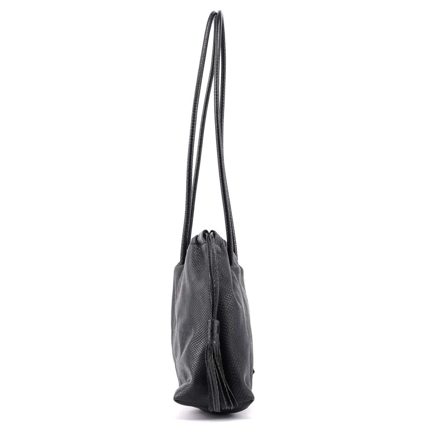 001 4403 Black Lizard Embossed Tote Bag