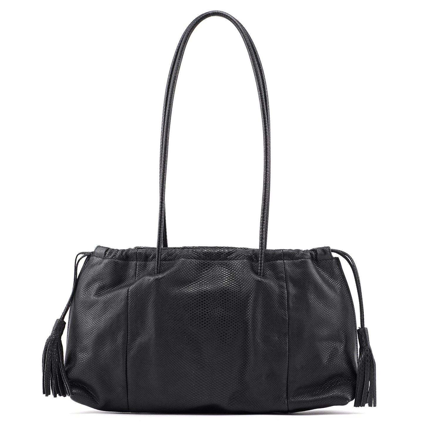 001 4403 Black Lizard Embossed Tote Bag