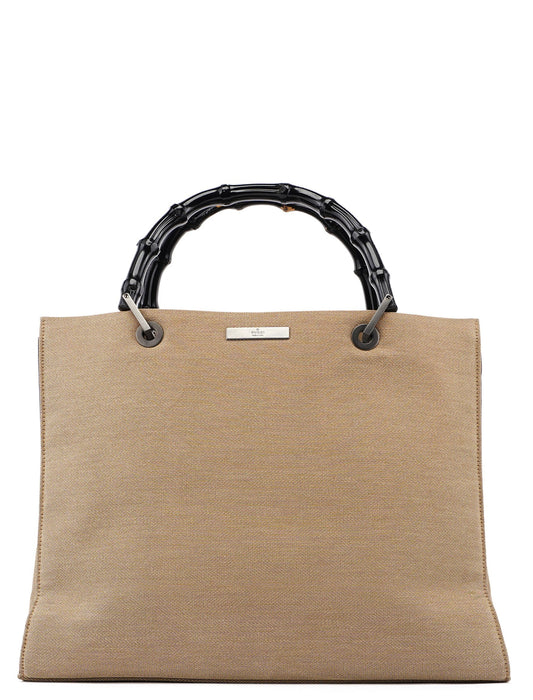 002 1010 Beige Bamboo Tote Bag