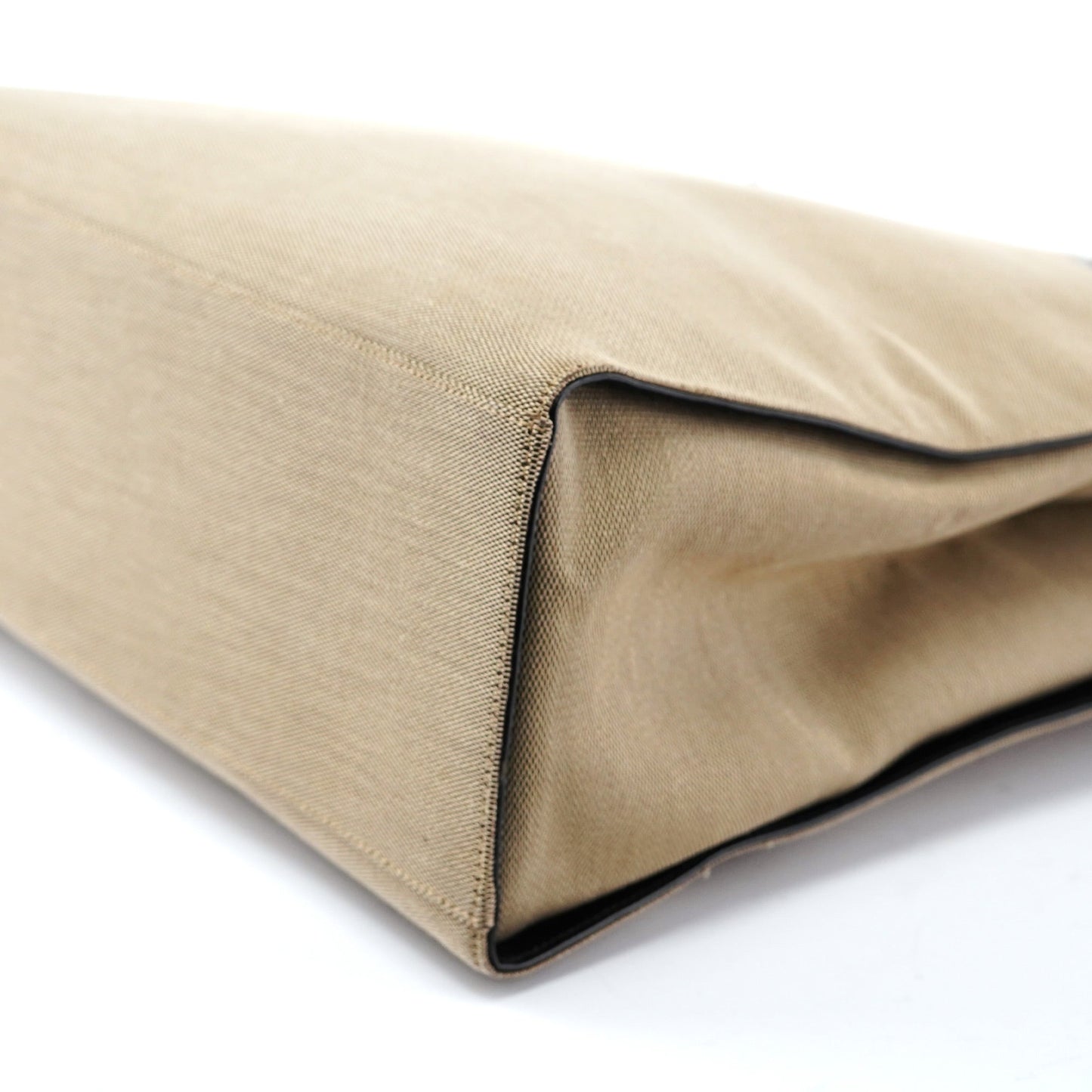 002 1010 Beige Canvas Bamboo Tote Bag