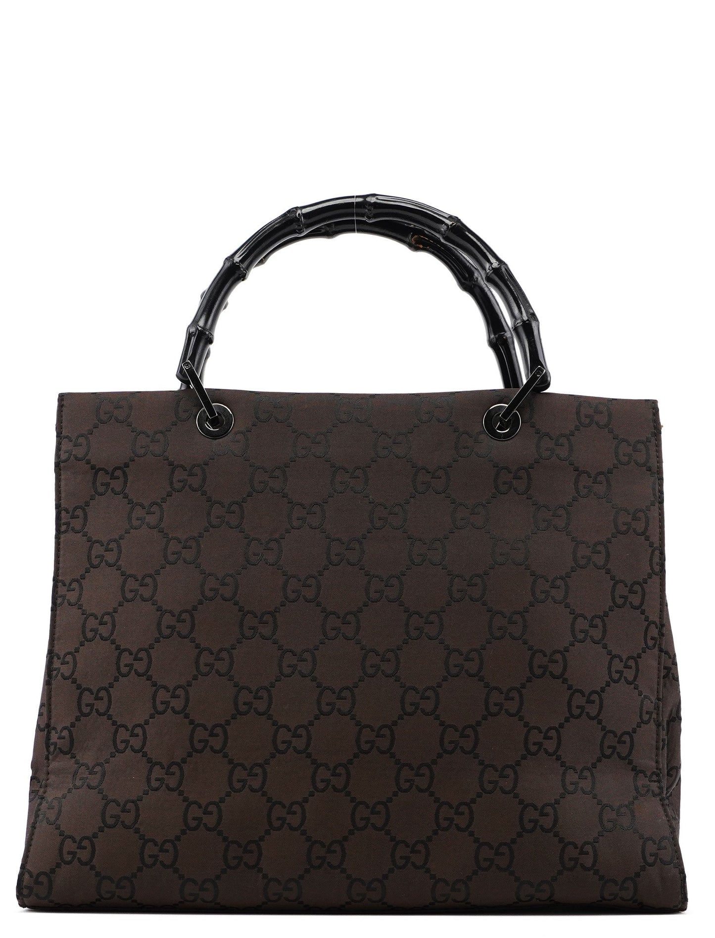 002 1010 Brown GG Bamboo Tote Bag