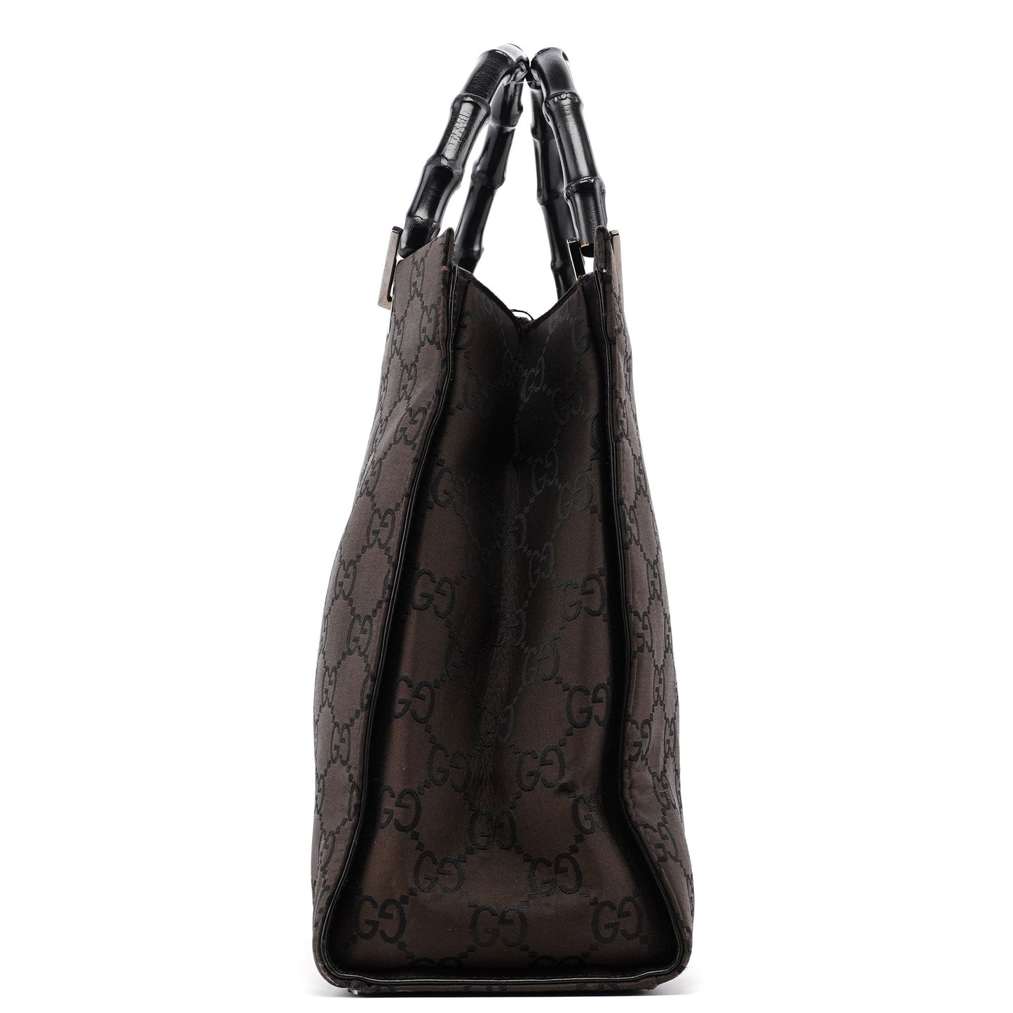 002 1010 Brown GG Bamboo Tote Bag