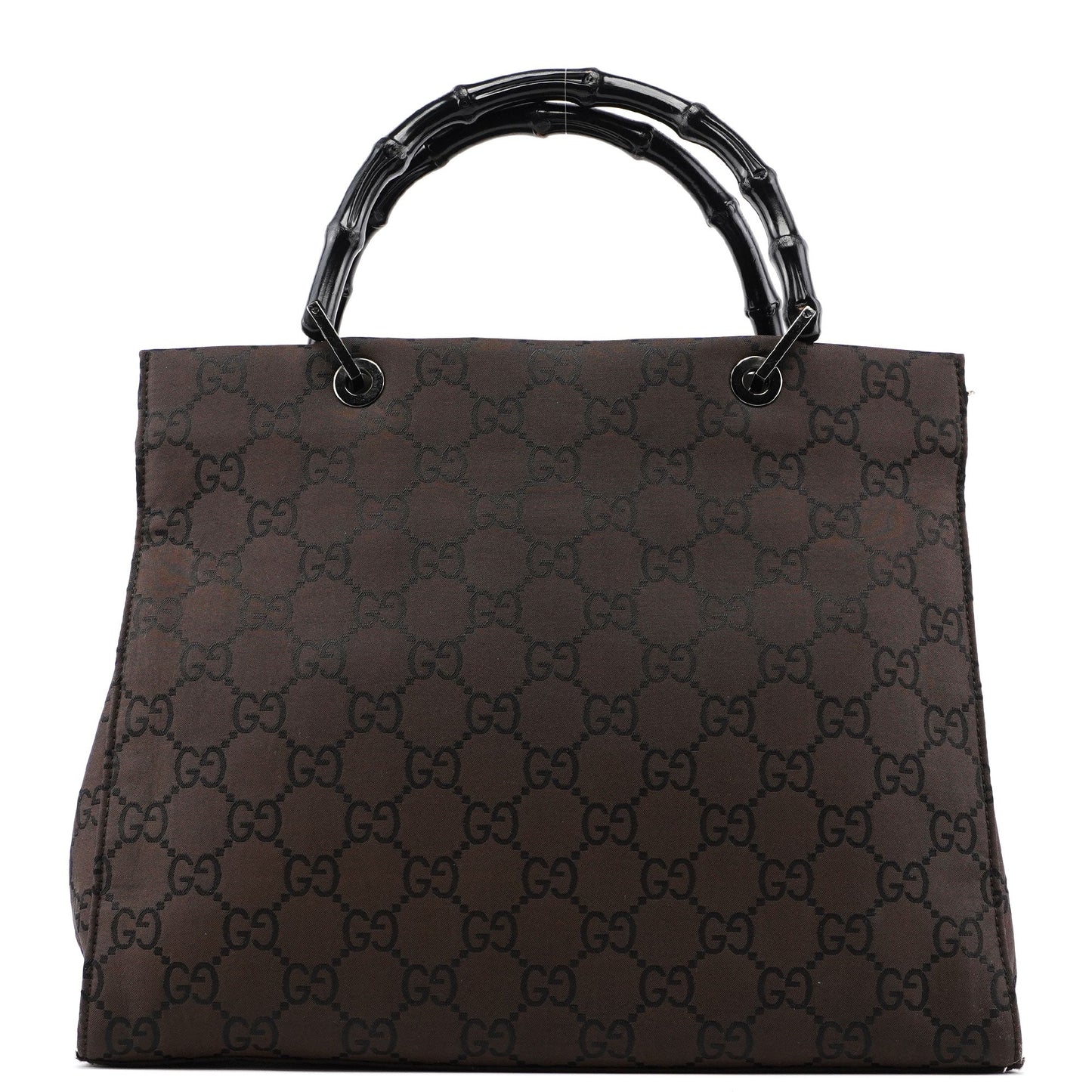 002 1010 Brown GG Bamboo Tote Bag