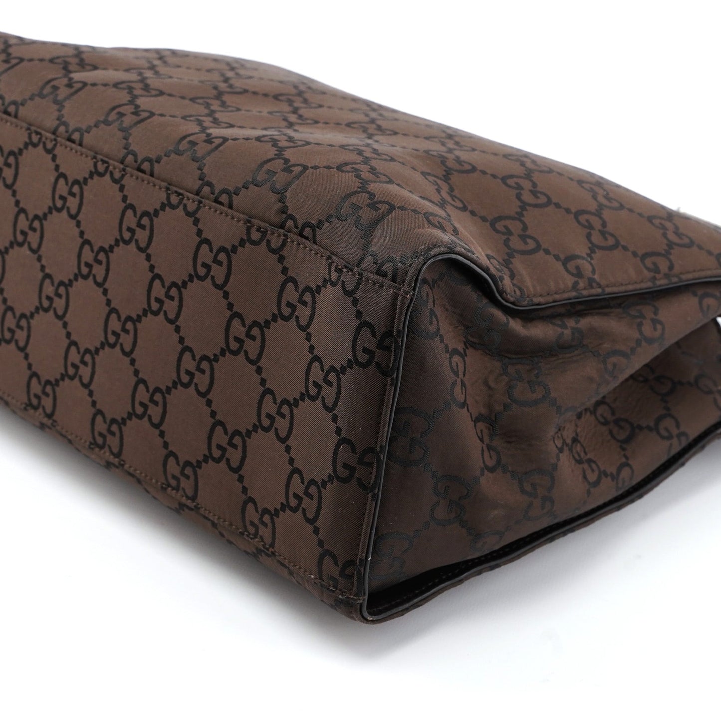 002 1010 Brown GG Bamboo Tote Bag