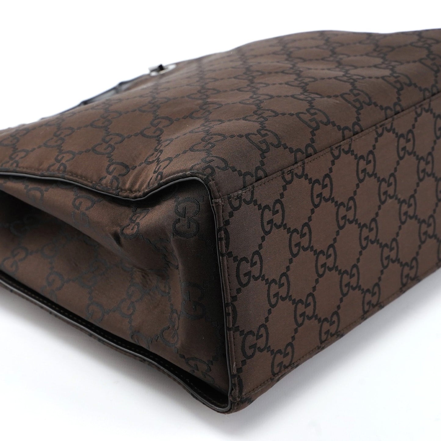 002 1010 Brown GG Bamboo Tote Bag