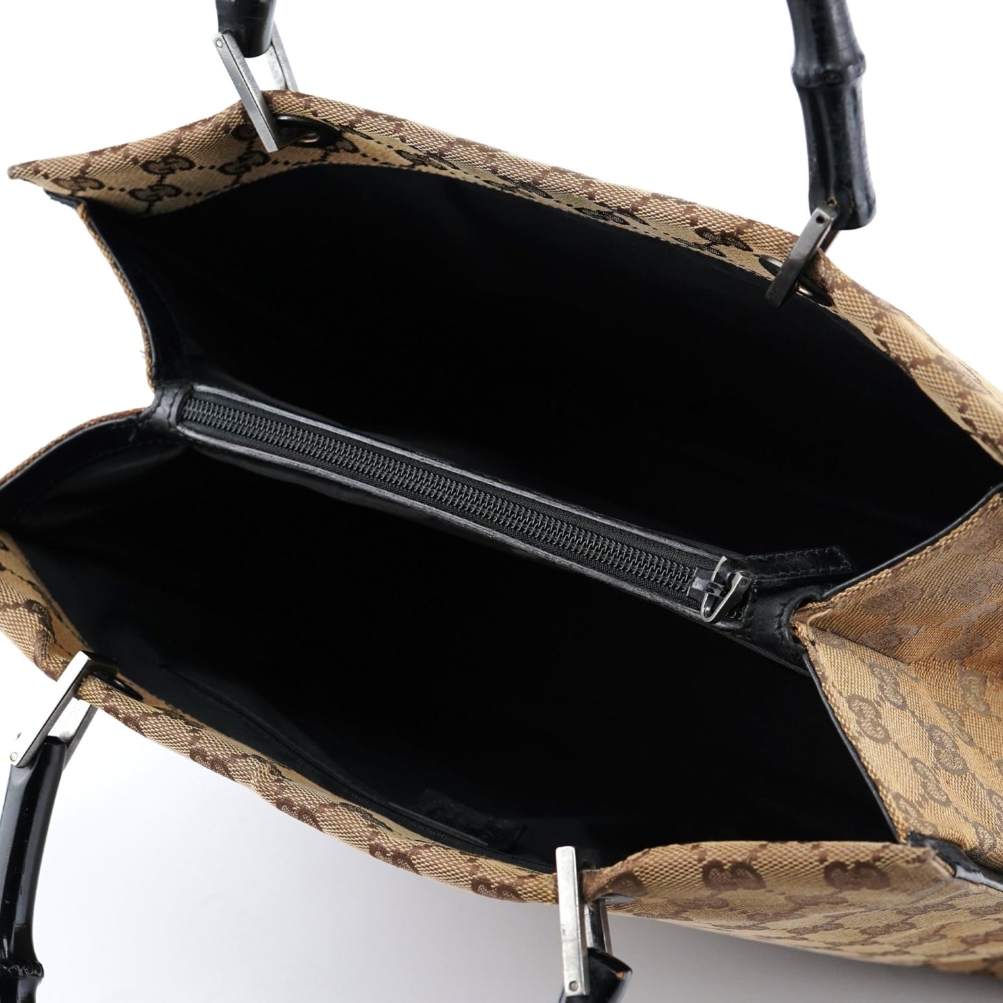 002 1016 Beige GG Bamboo Tote Bag