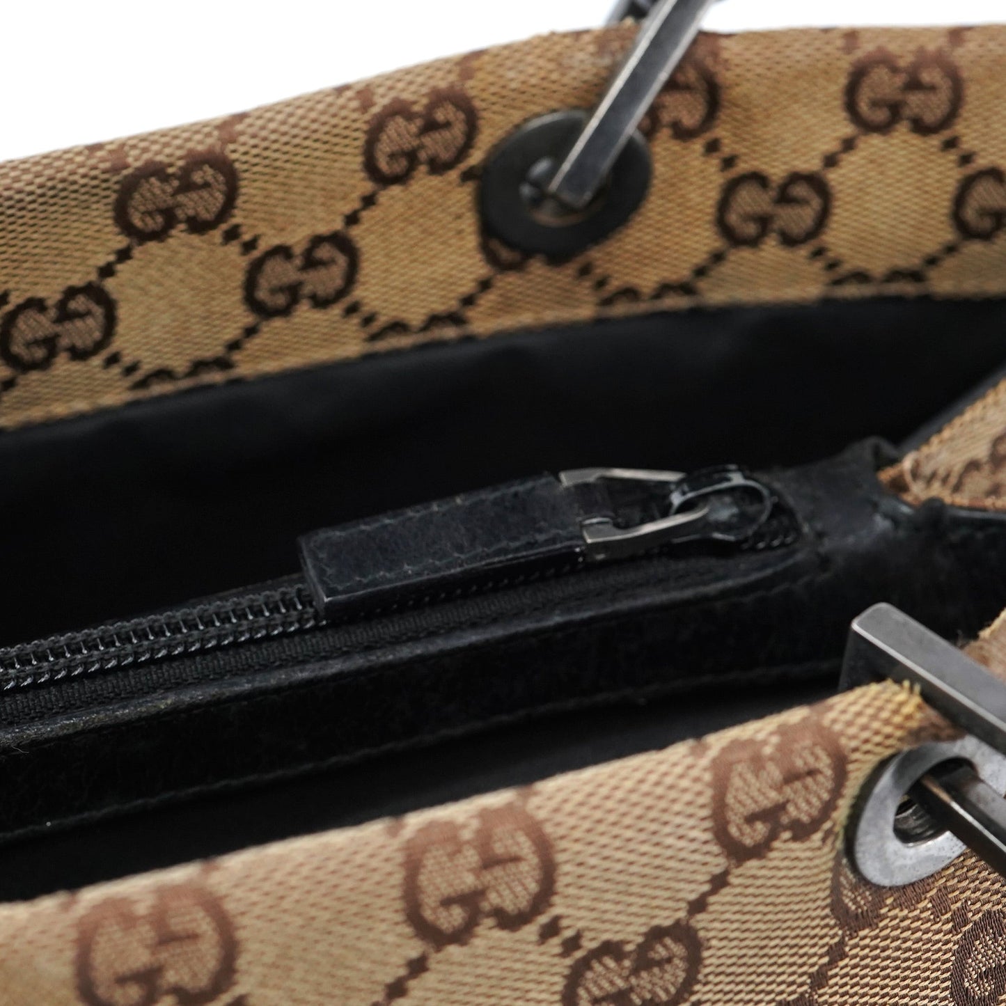 002 1016 Beige GG Bamboo Tote Bag