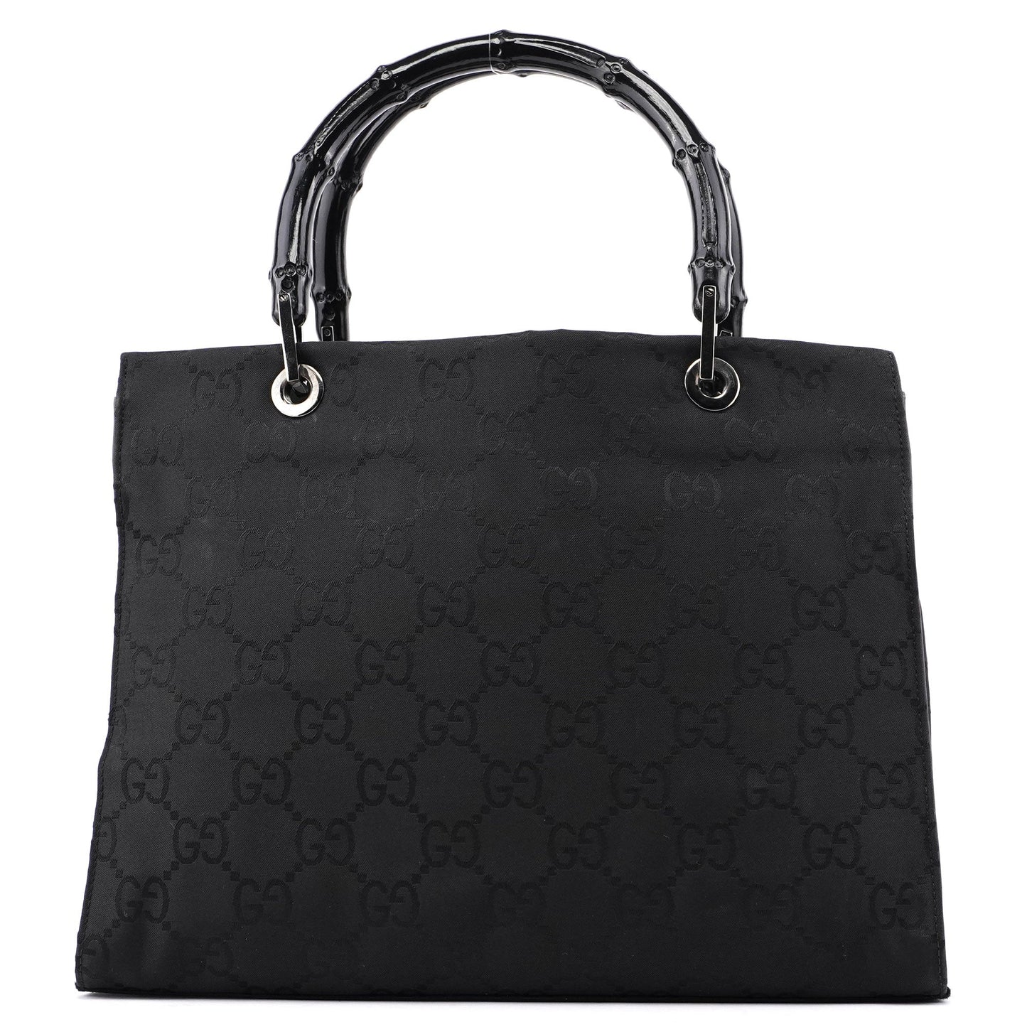 002 1016 Black GG Bamboo Tote