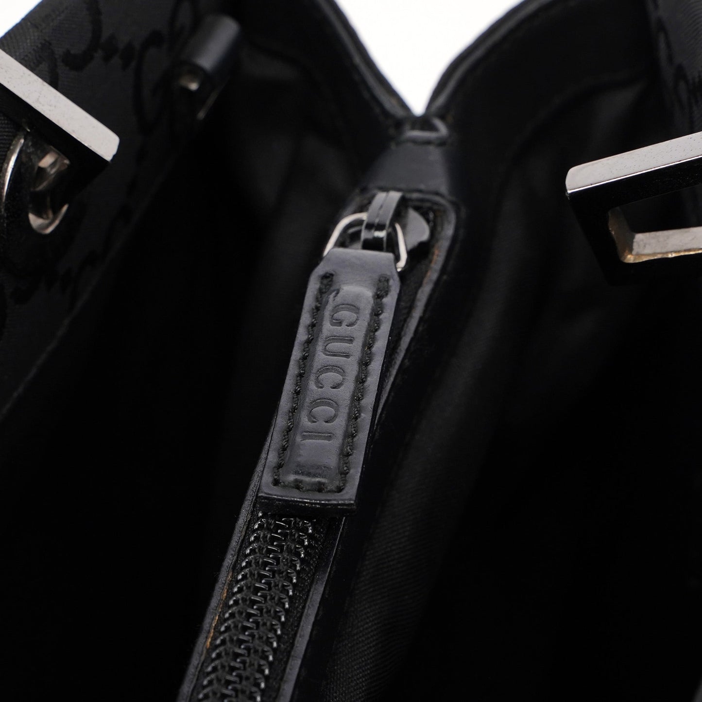 002 1016 Black GG Bamboo Tote