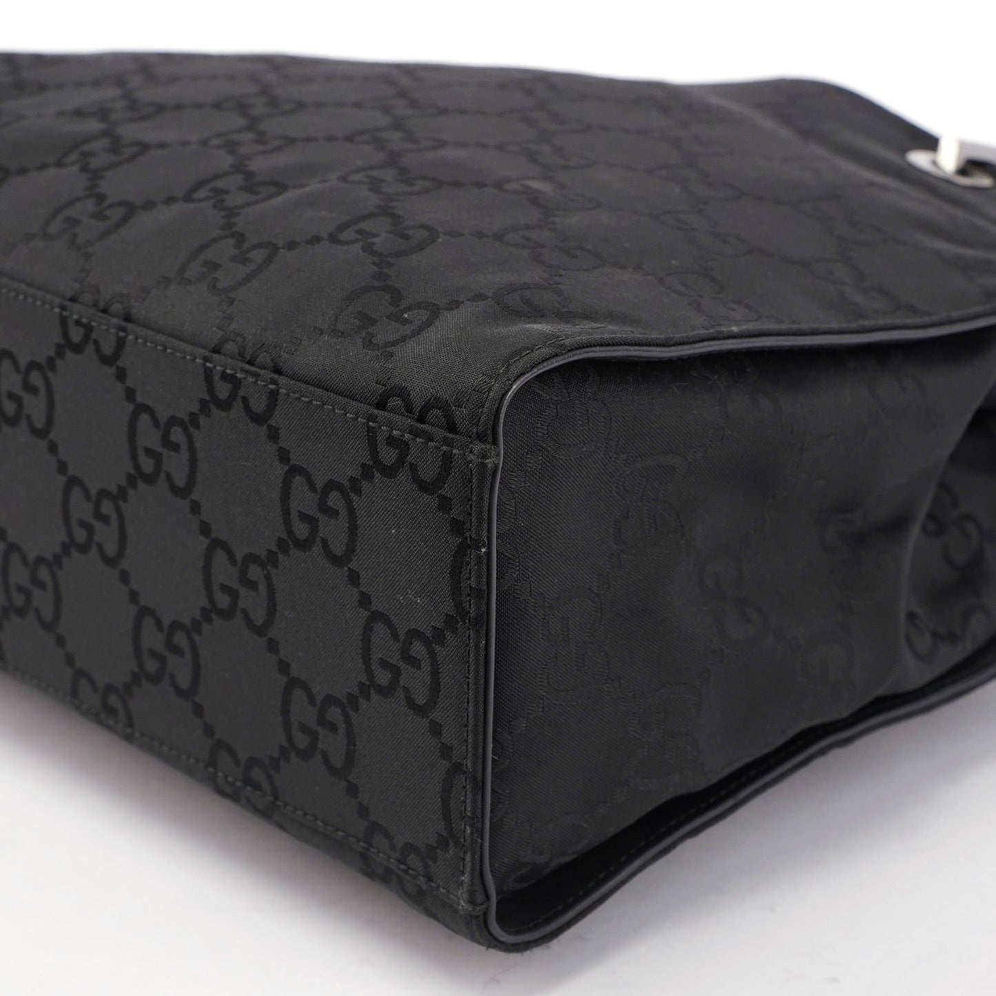 002 1016 Black GG Bamboo Tote