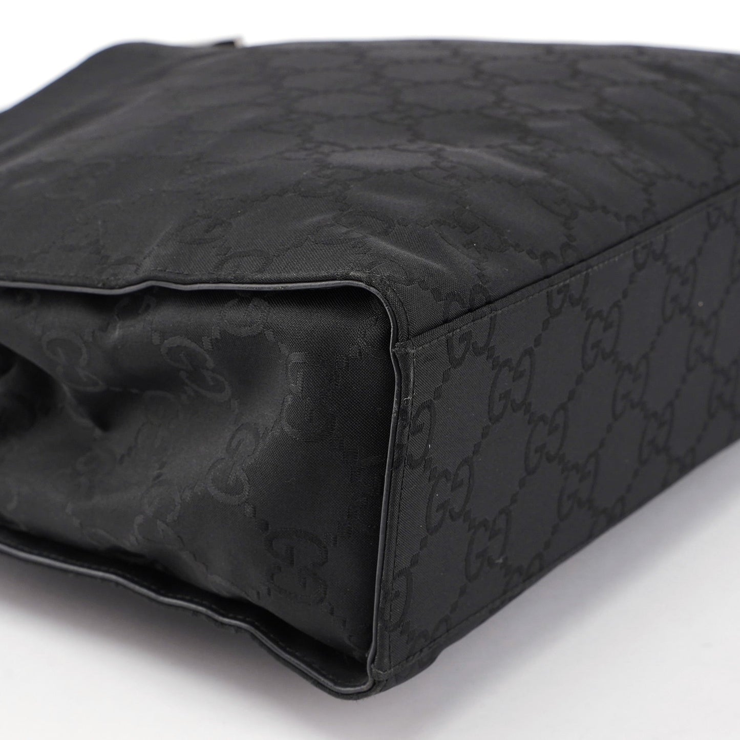 002 1016 Black GG Bamboo Tote