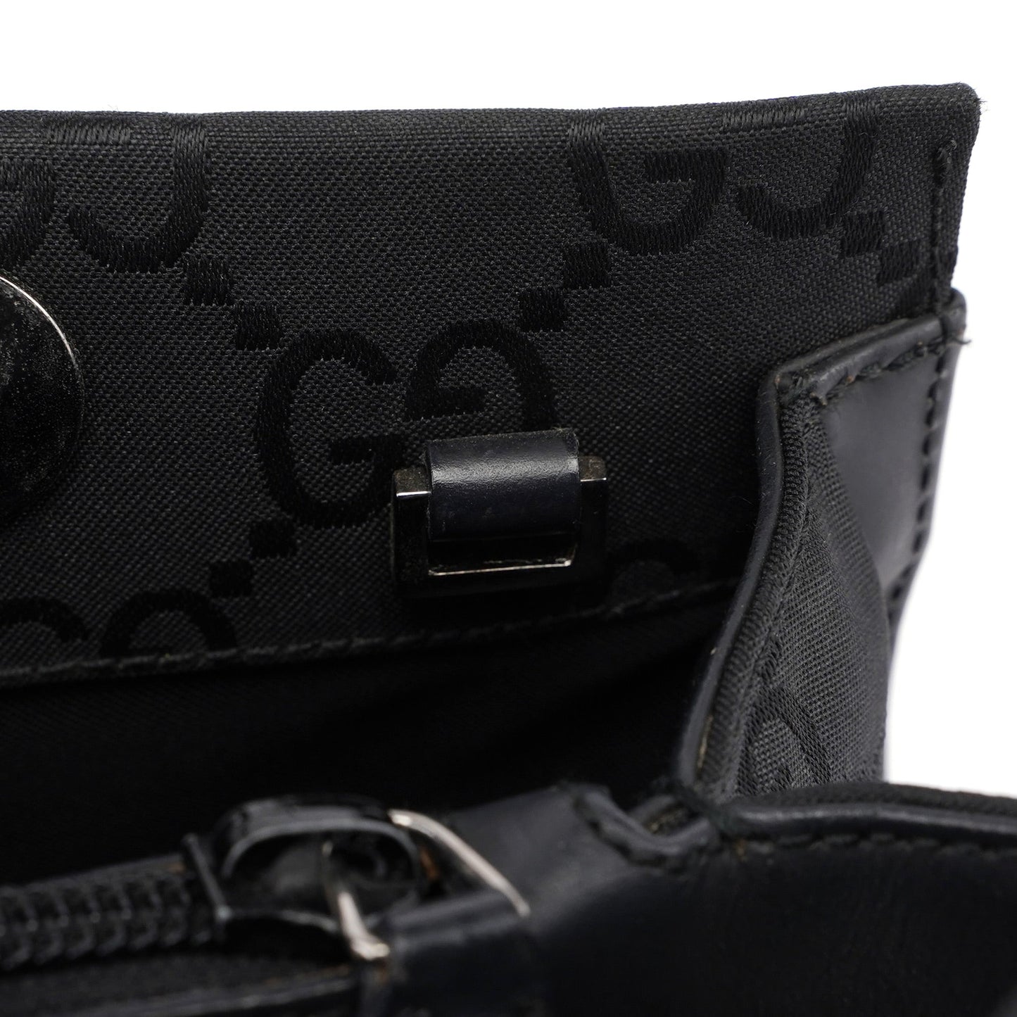 002 1016 Black GG Bamboo Tote