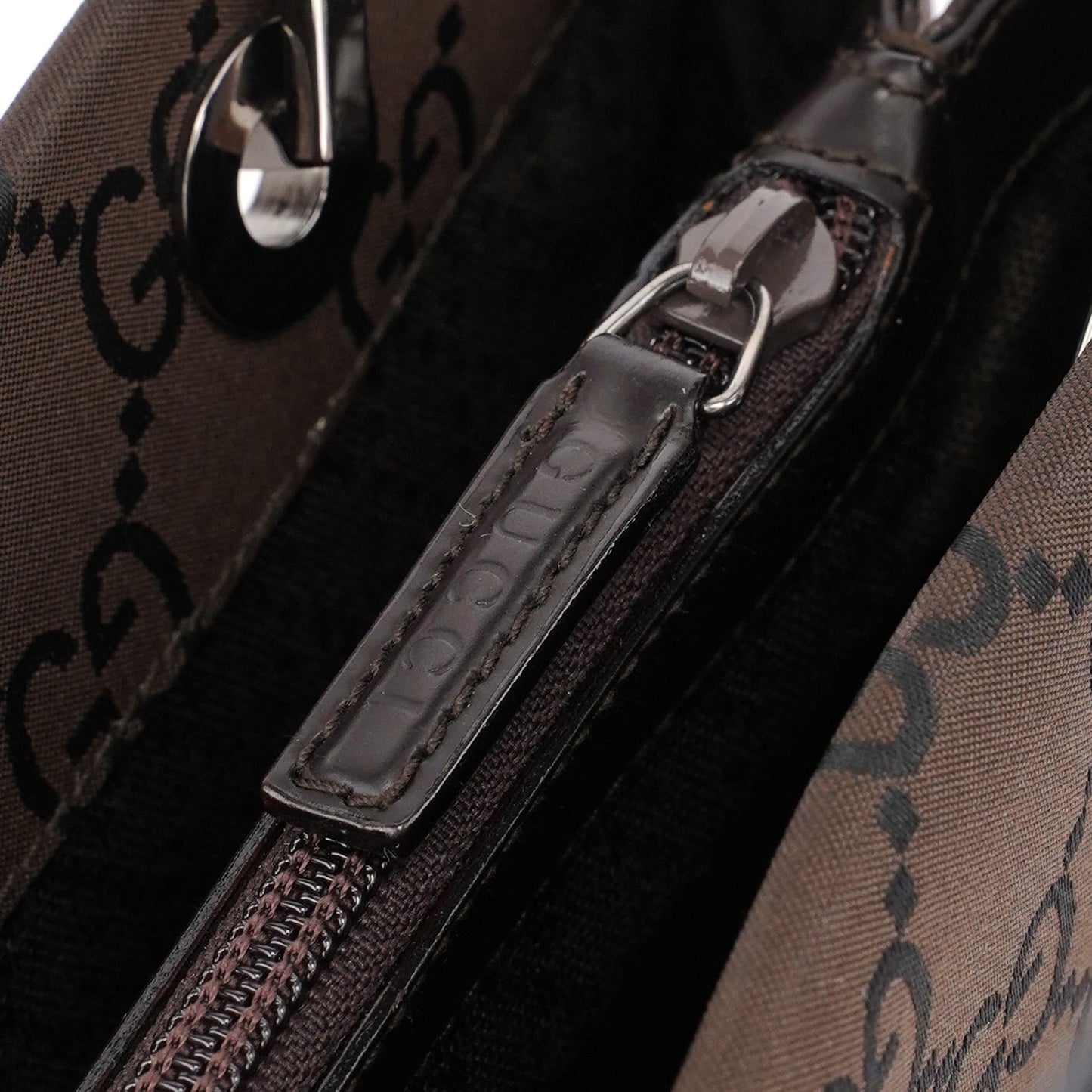 002 1016 Brown GG Bamboo 2-Way Tote