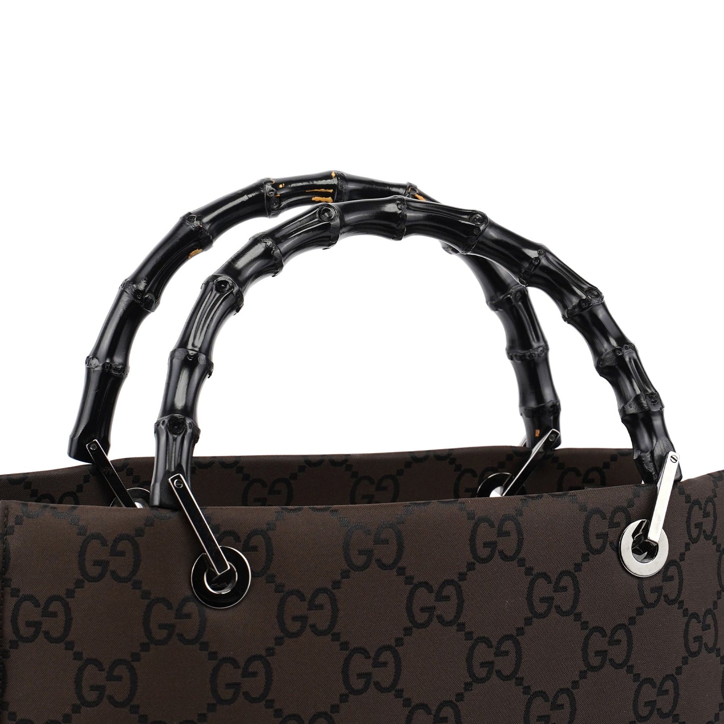 002 1016 Brown GG Bamboo 2-Way Tote