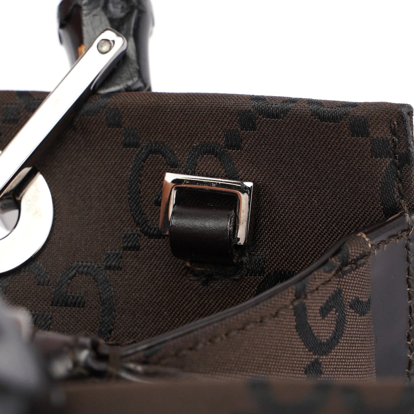 002 1016 Brown GG Bamboo 2-Way Tote