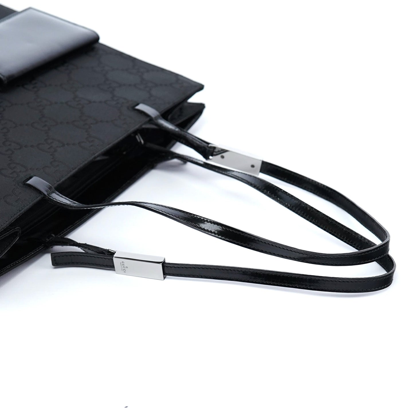 002 1021 Black GG Dual Pocket Tote Bag