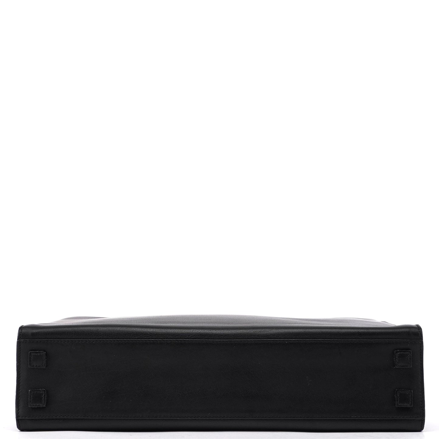 002 1033 Black Leather Bamboo 2-Way Tote Bag