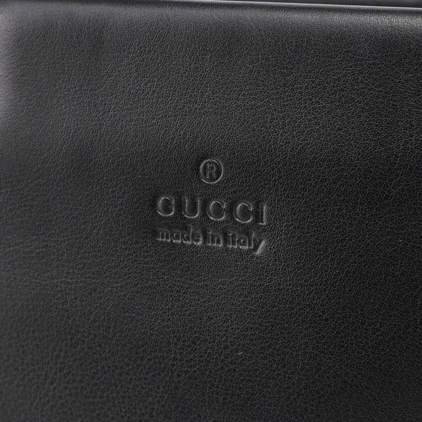 002 1033 Black Leather Bamboo 2-Way Tote Bag