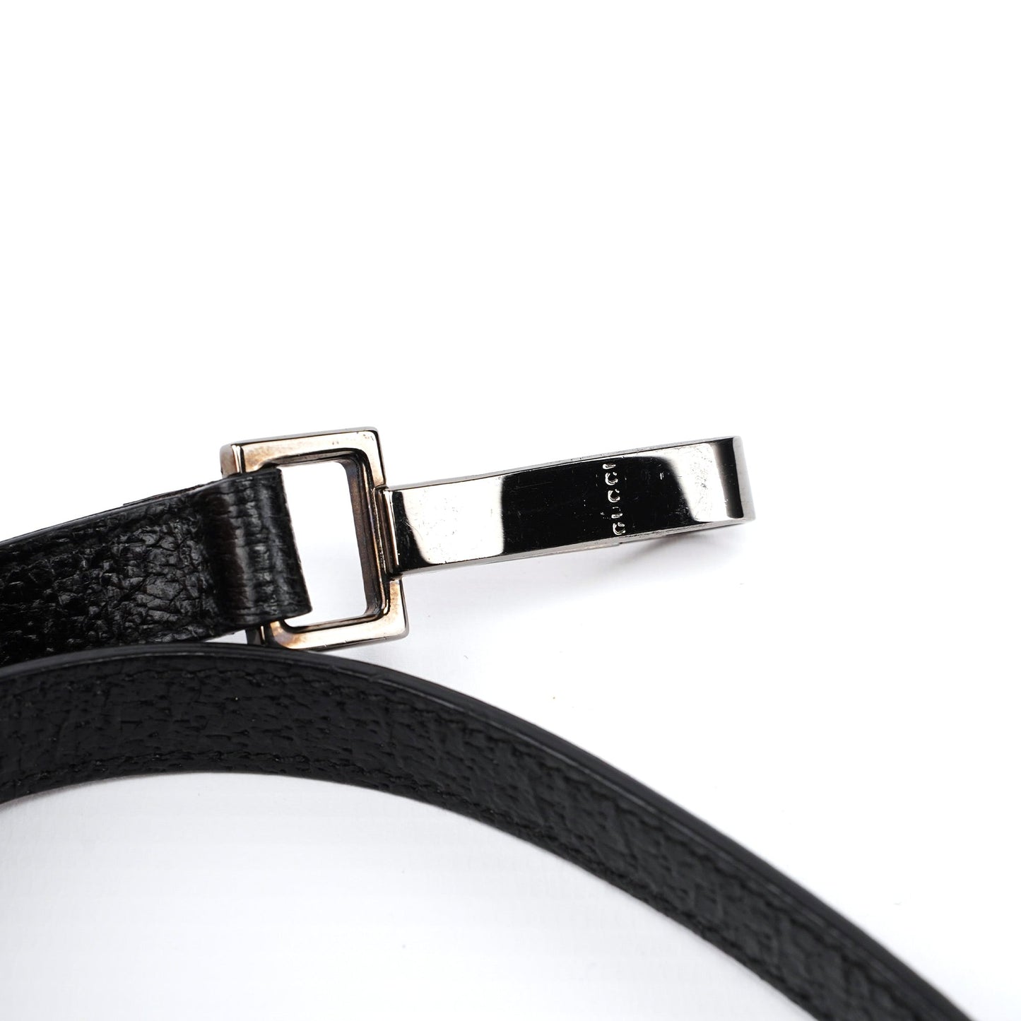 002 1034 Black Leather Bamboo 2-Way Tote Bag