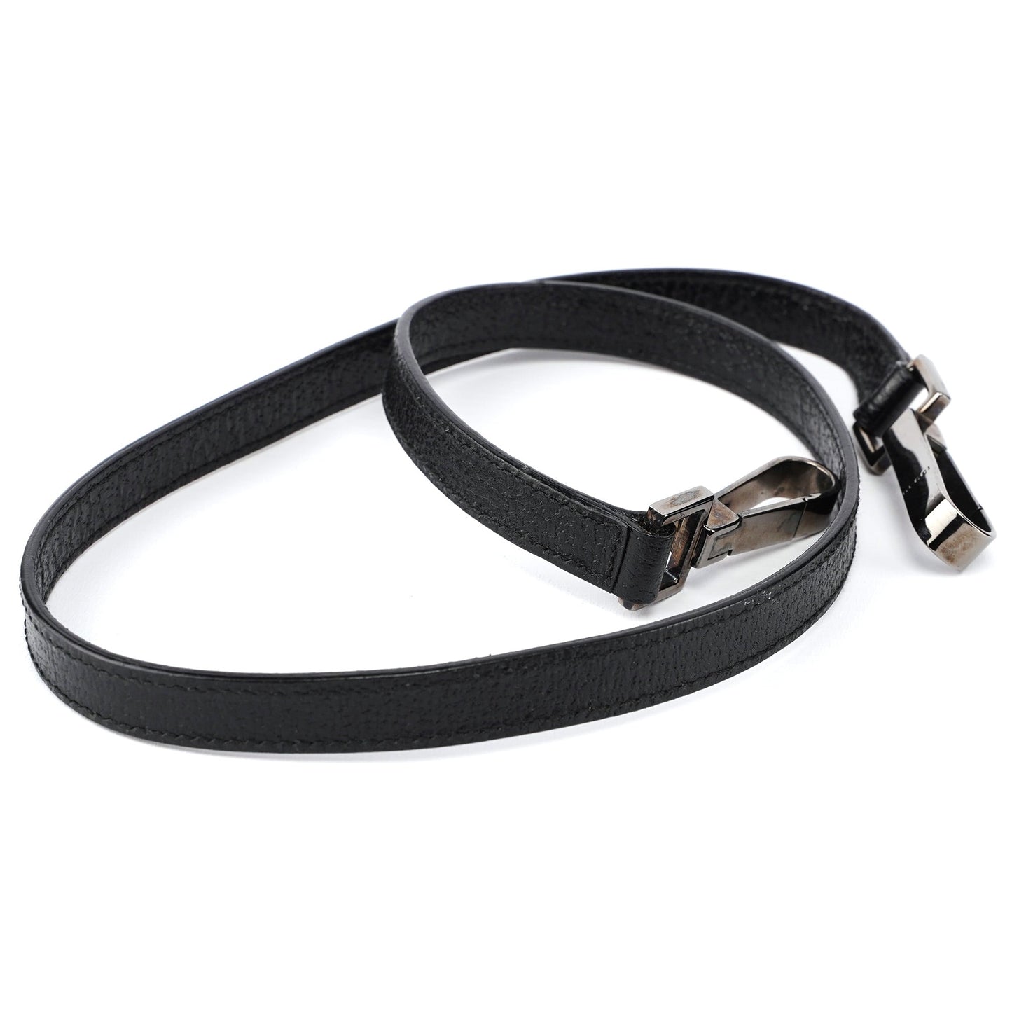 002 1034 Black Leather Bamboo 2-Way Tote Bag