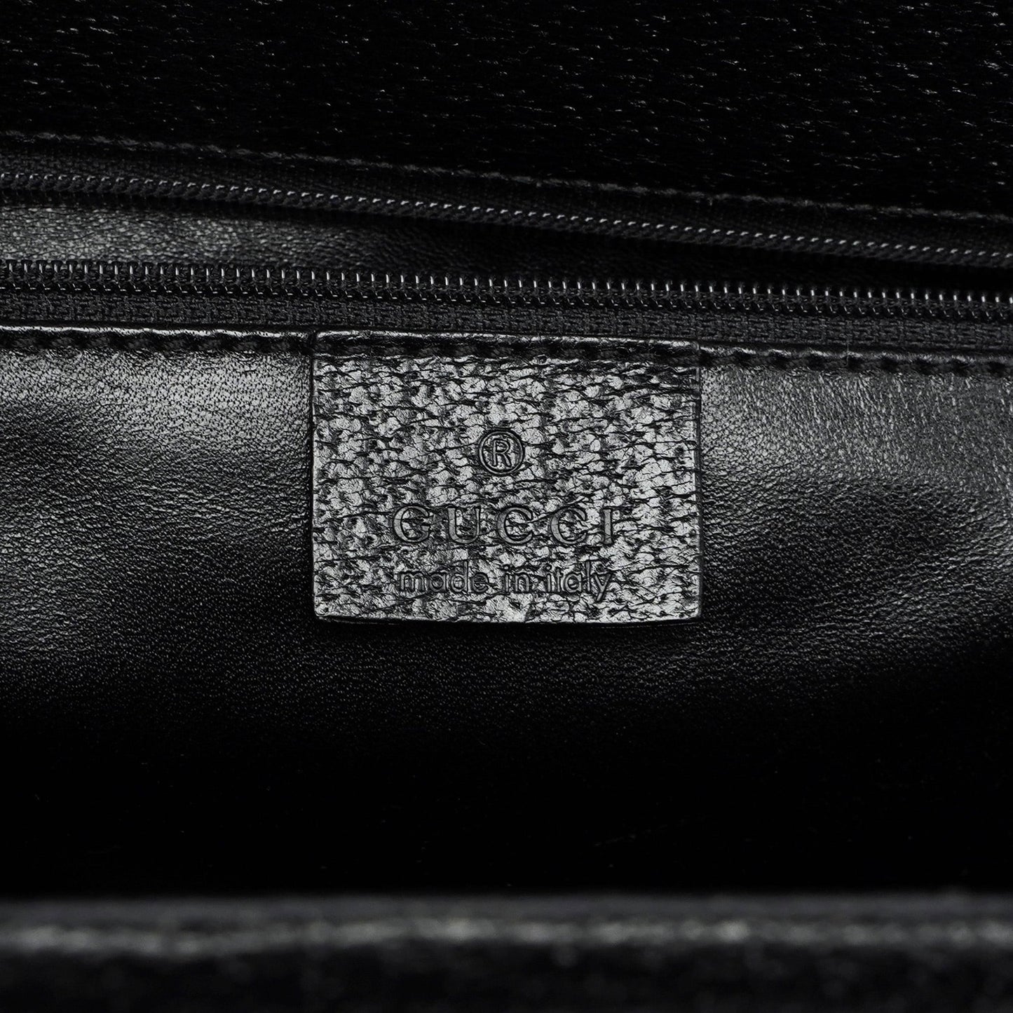 002 1034 Black Leather Bamboo 2-Way Tote Bag