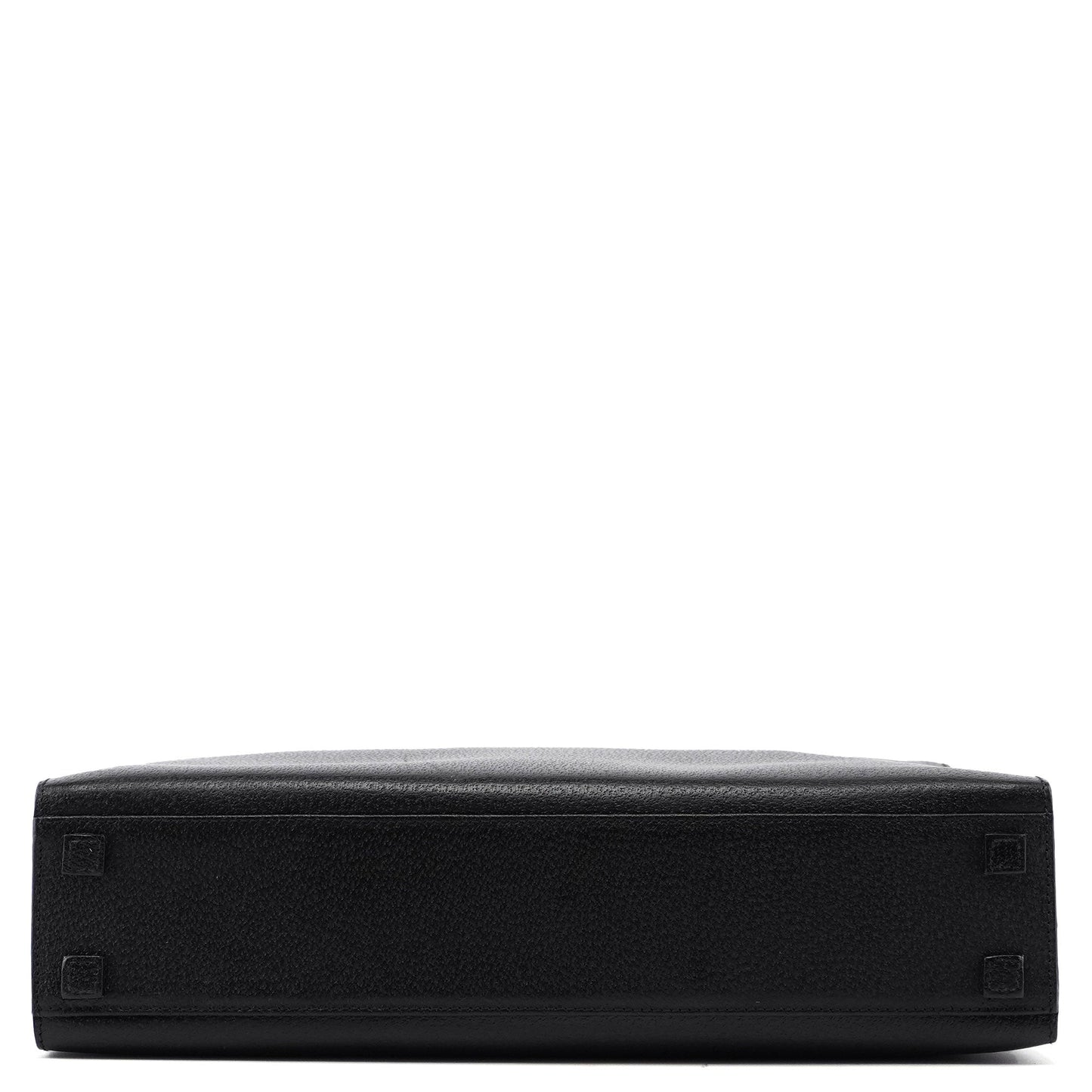 002 1034 Black Leather Bamboo 2-Way Tote Bag