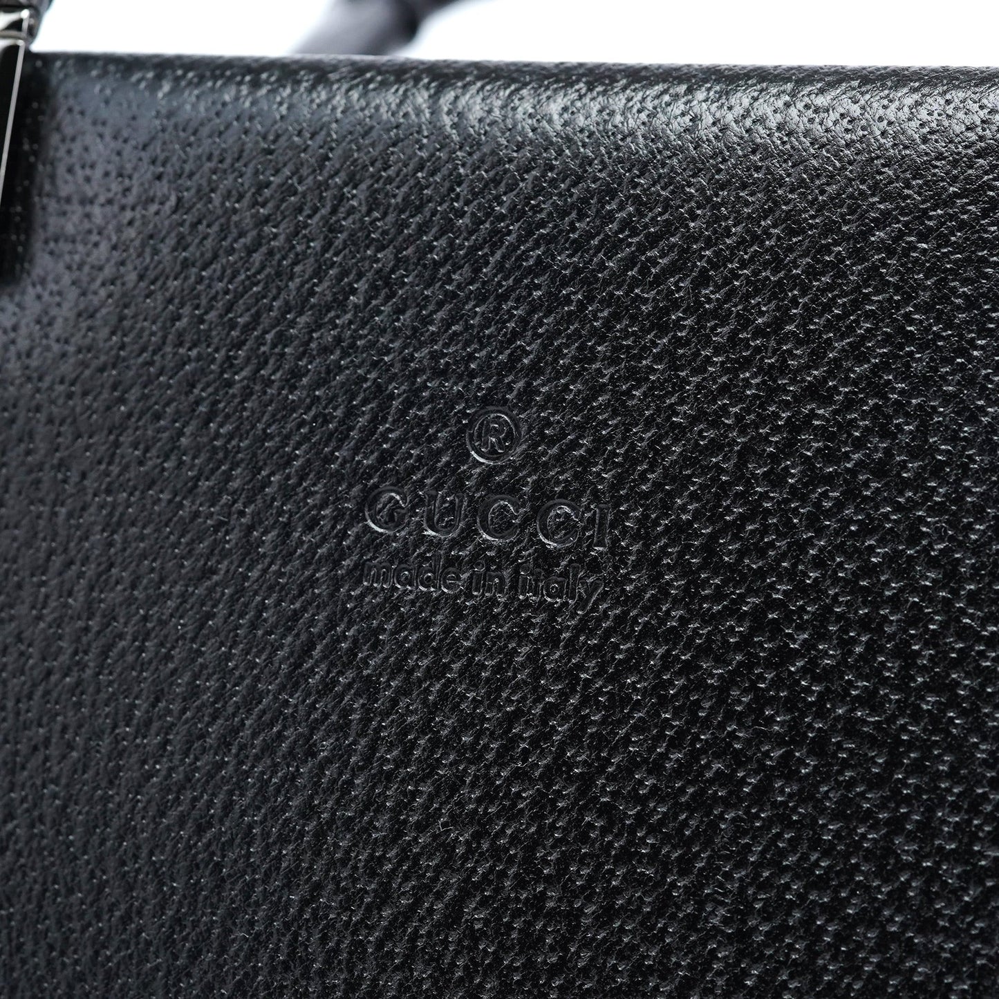 002 1034 Black Leather Bamboo 2-Way Tote Bag