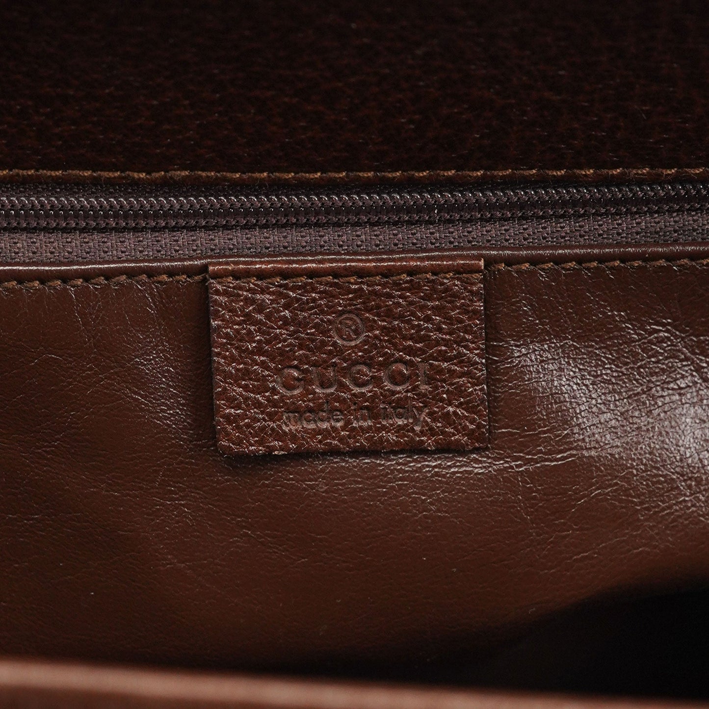 002 1034 Brown Leather Bamboo 2-Way Tote Bag