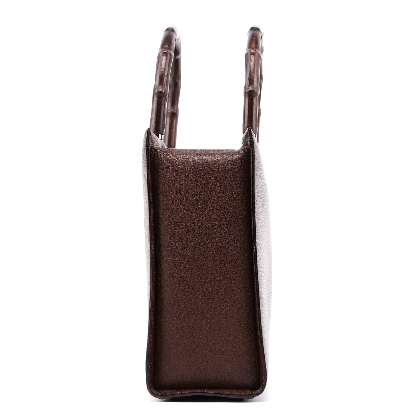 002 1035 Brown Leather Bamboo 2-Way Tote