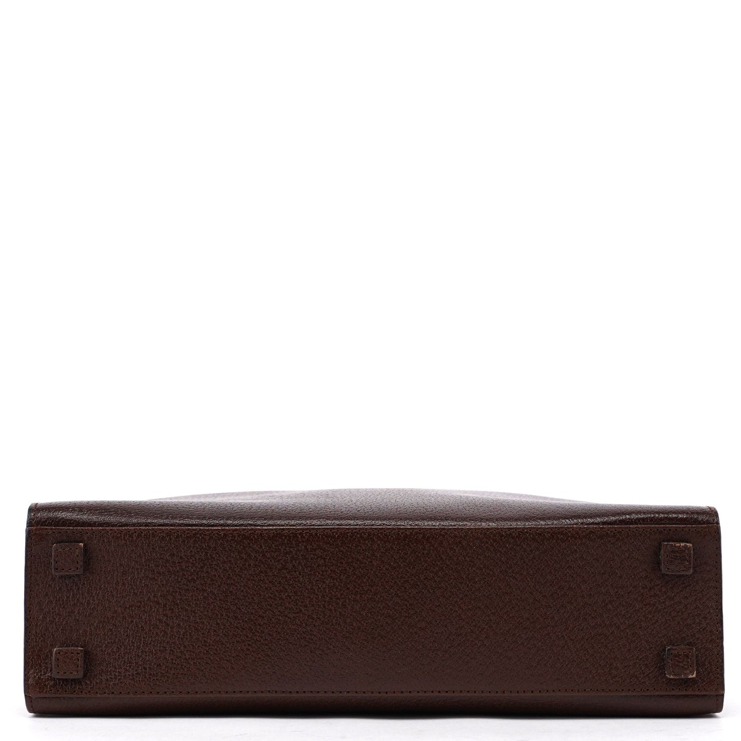 002 1035 Brown Leather Bamboo 2-Way Tote