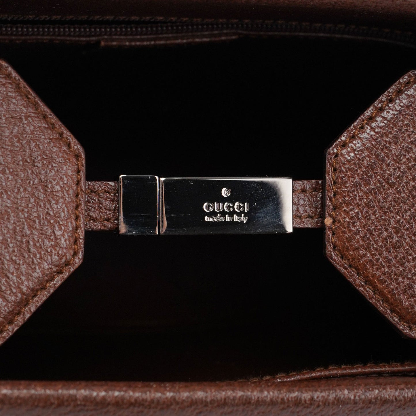 002 1035 Brown Leather Bamboo 2-Way Tote