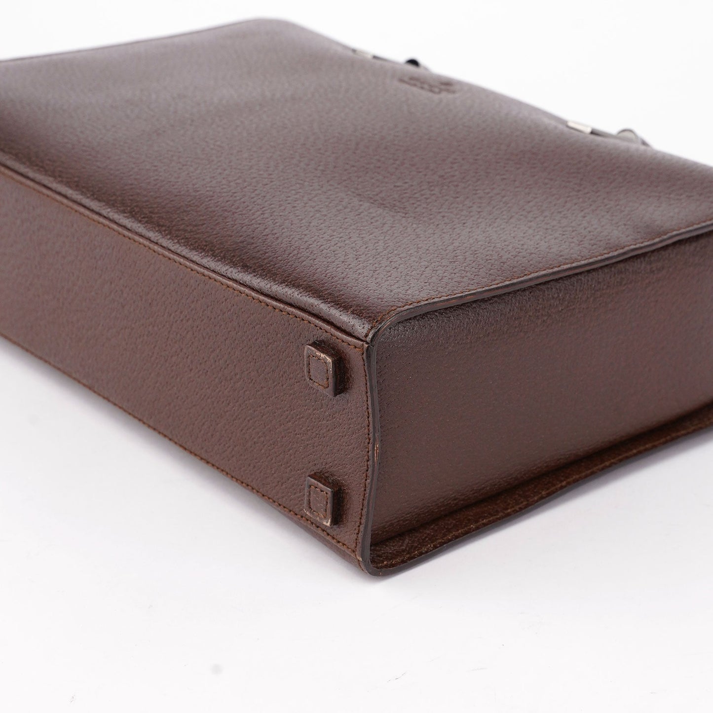 002 1035 Brown Leather Bamboo 2-Way Tote