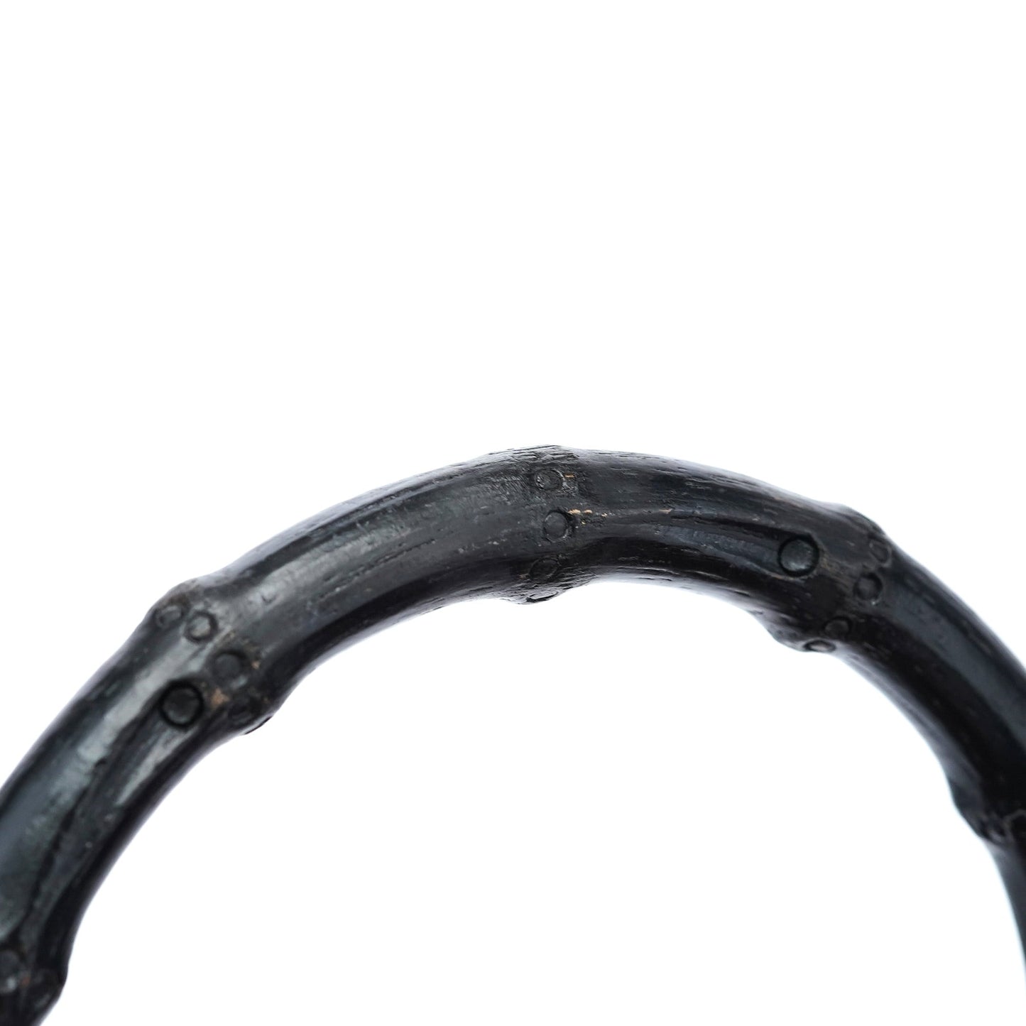 002 1060 Black Leather Bamboo Tote