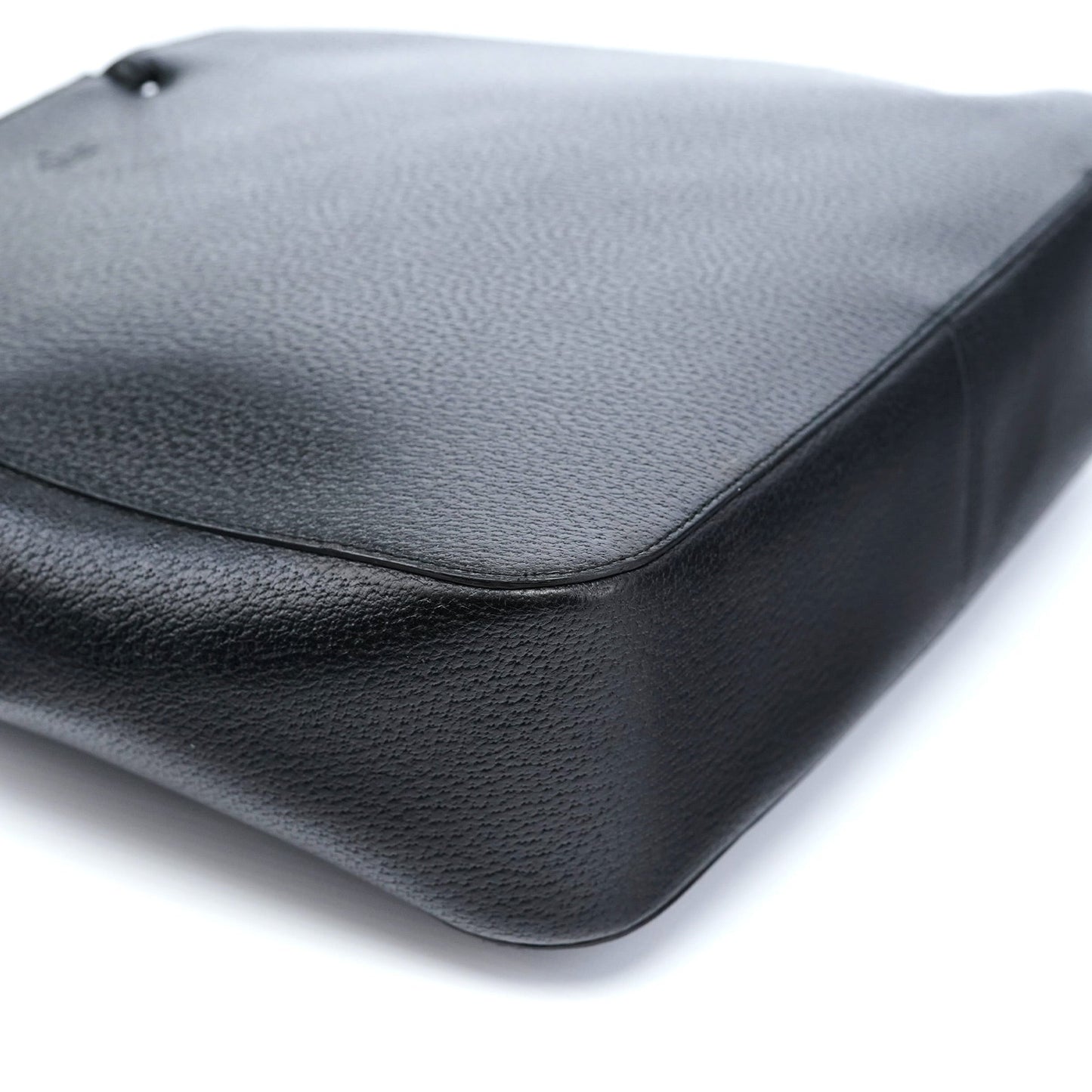 002 1060 Black Leather Bamboo Tote