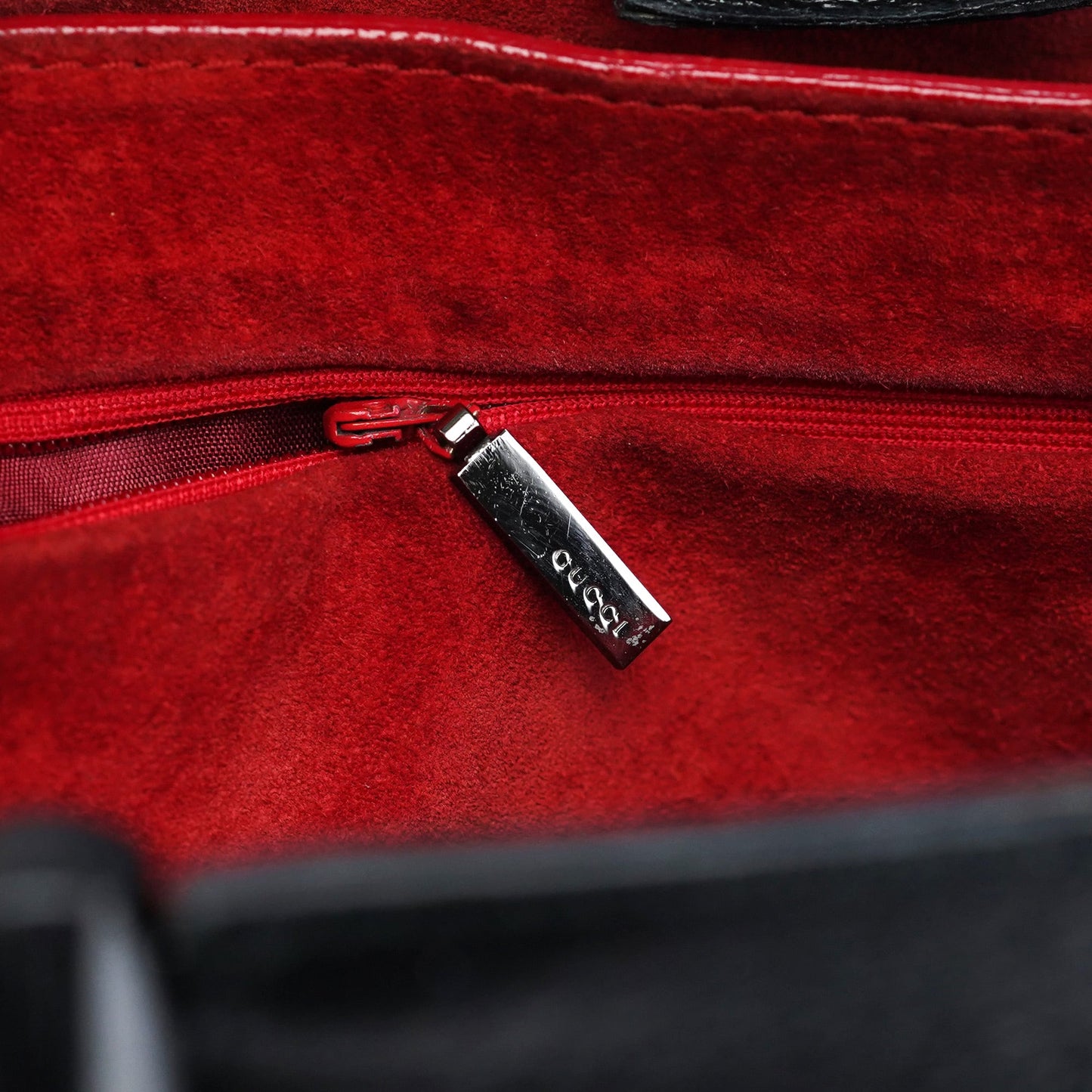 002 1060 Black Leather Bamboo Tote