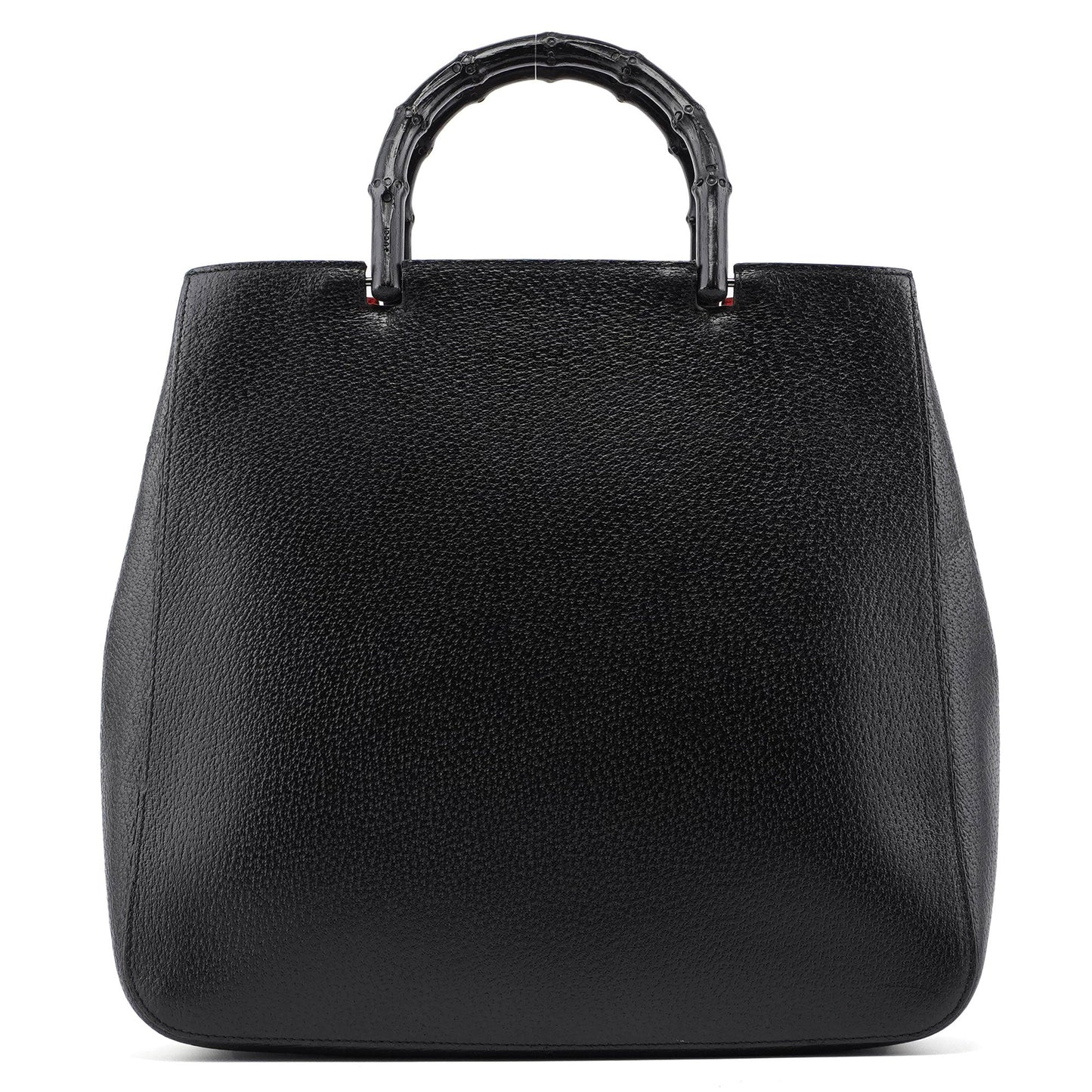 002 1060 Black Leather Bamboo Tote