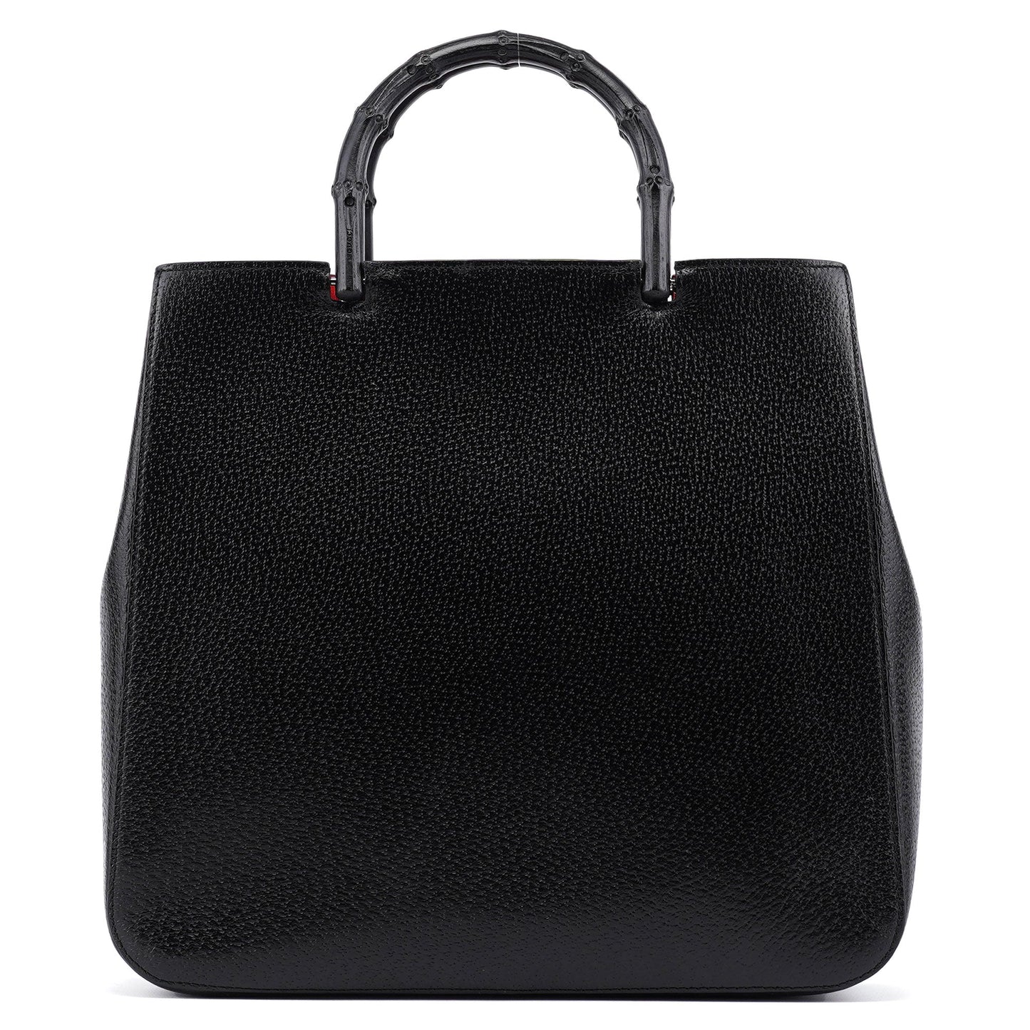 002 1060 Black Leather Bamboo Tote