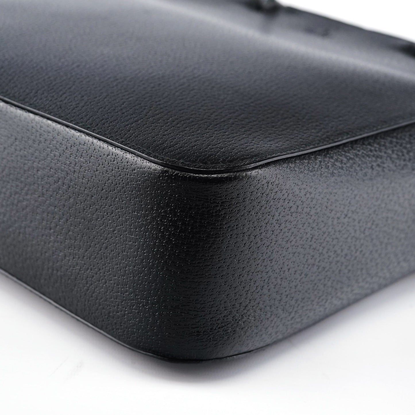 002 1060 Black Leather Bamboo Tote