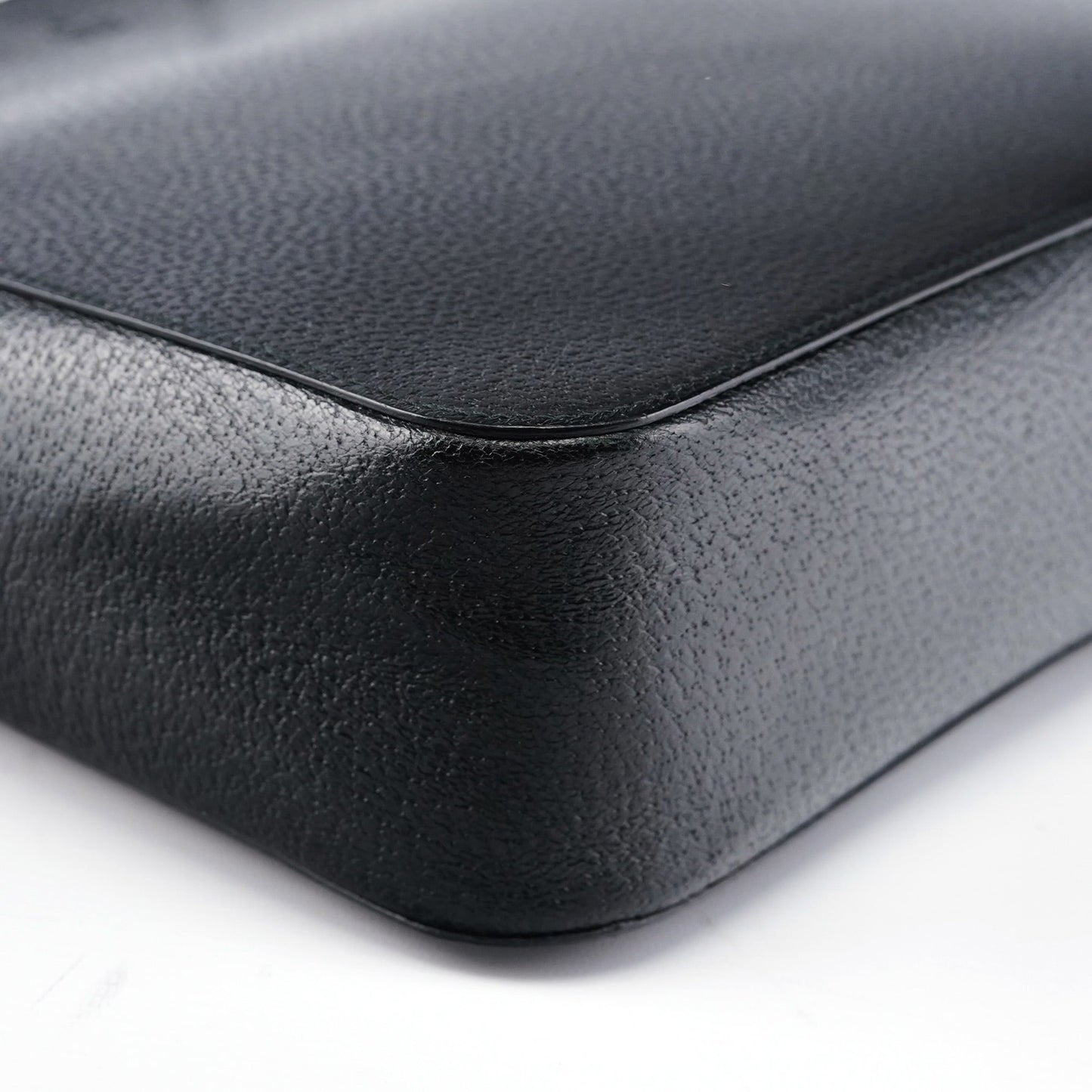 002 1060 Black Leather Bamboo Tote