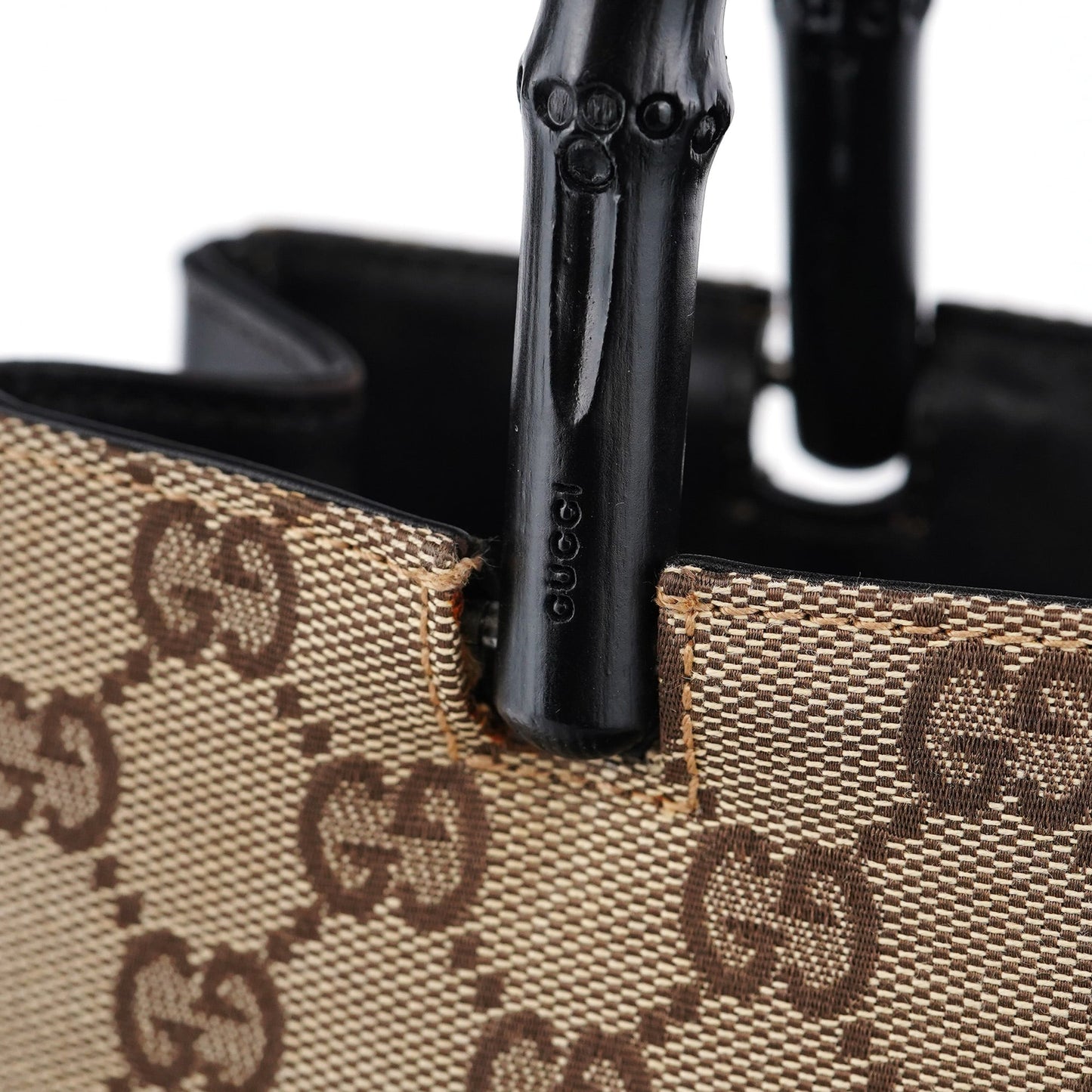 002 1061 Beige GG Bamboo Tote Bag